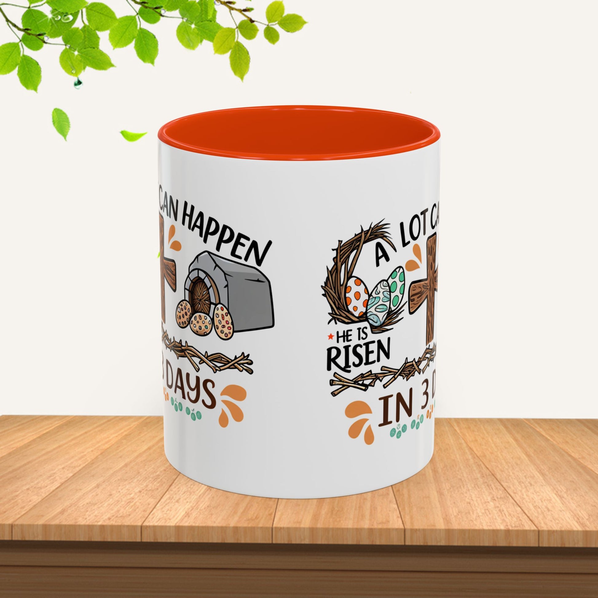 Inspirational Easter Mug - "A Lot Can Happen in 3 Days" - Colorful 11oz & 15oz Coffee Cup - GULLYDESIGN