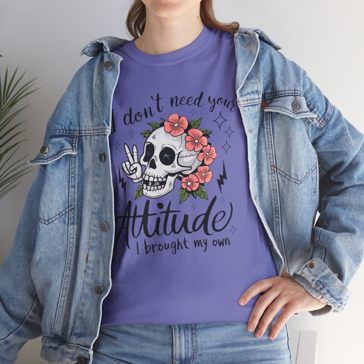 Rebellious Skull Attitude Unisex Heavy Cotton Tee