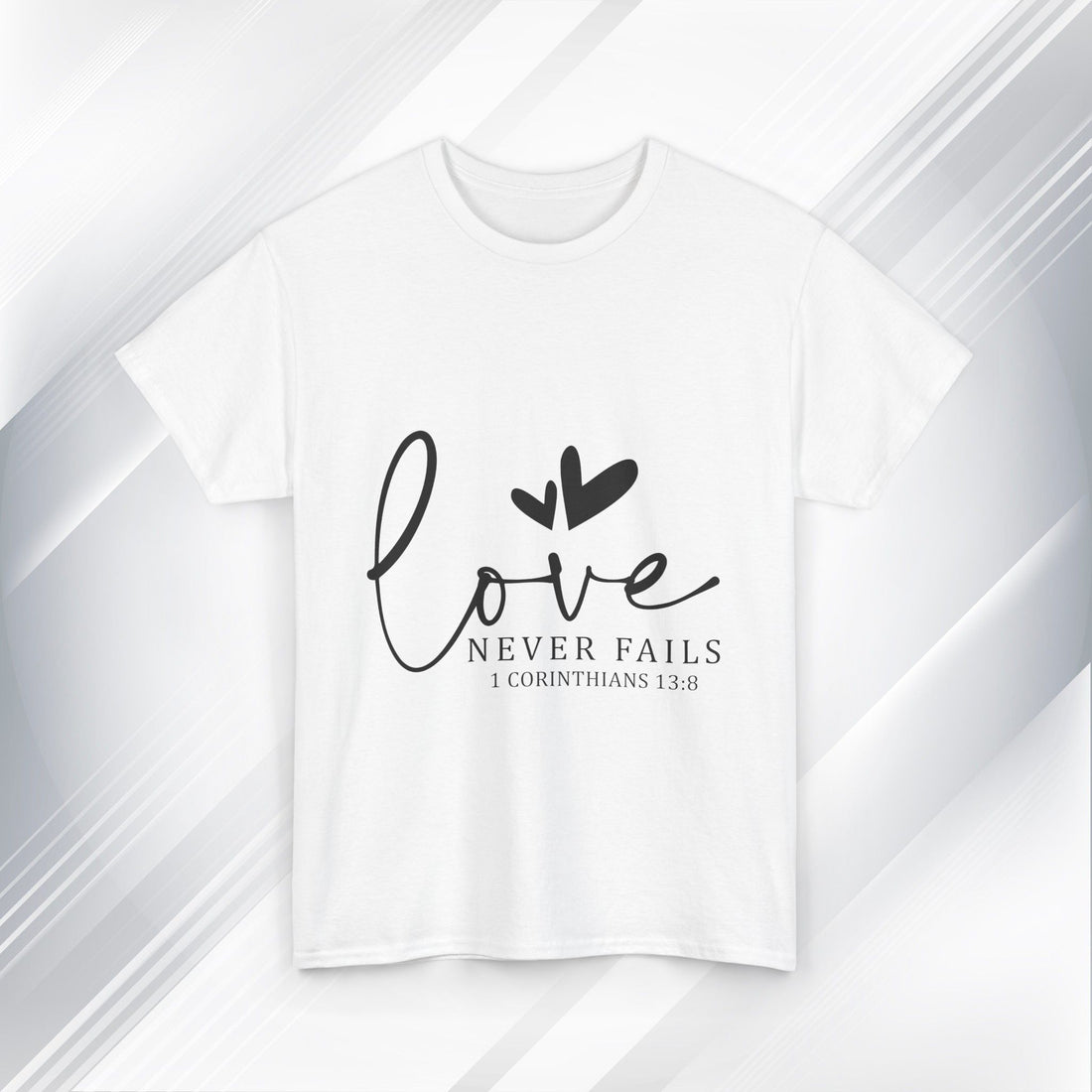 Love Never Fails Unisex Heavy Cotton Tee - Inspirational Christian T-Shirt - GULLYDESIGN