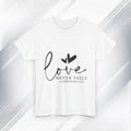 Love Never Fails Unisex Heavy Cotton Tee - Inspirational Christian T-Shirt - GULLYDESIGN