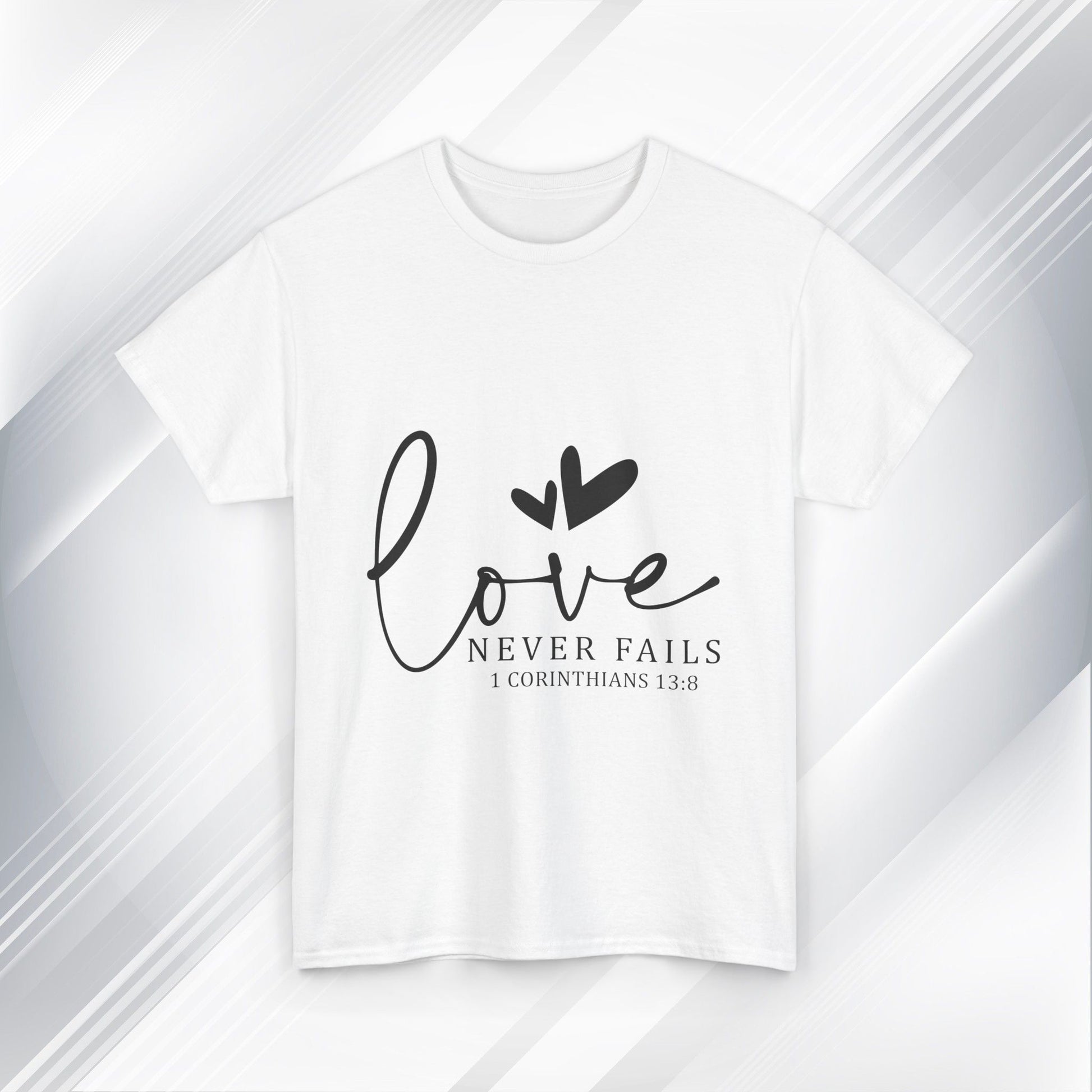 Love Never Fails Unisex Heavy Cotton Tee - Inspirational Christian T-Shirt - GULLYDESIGN
