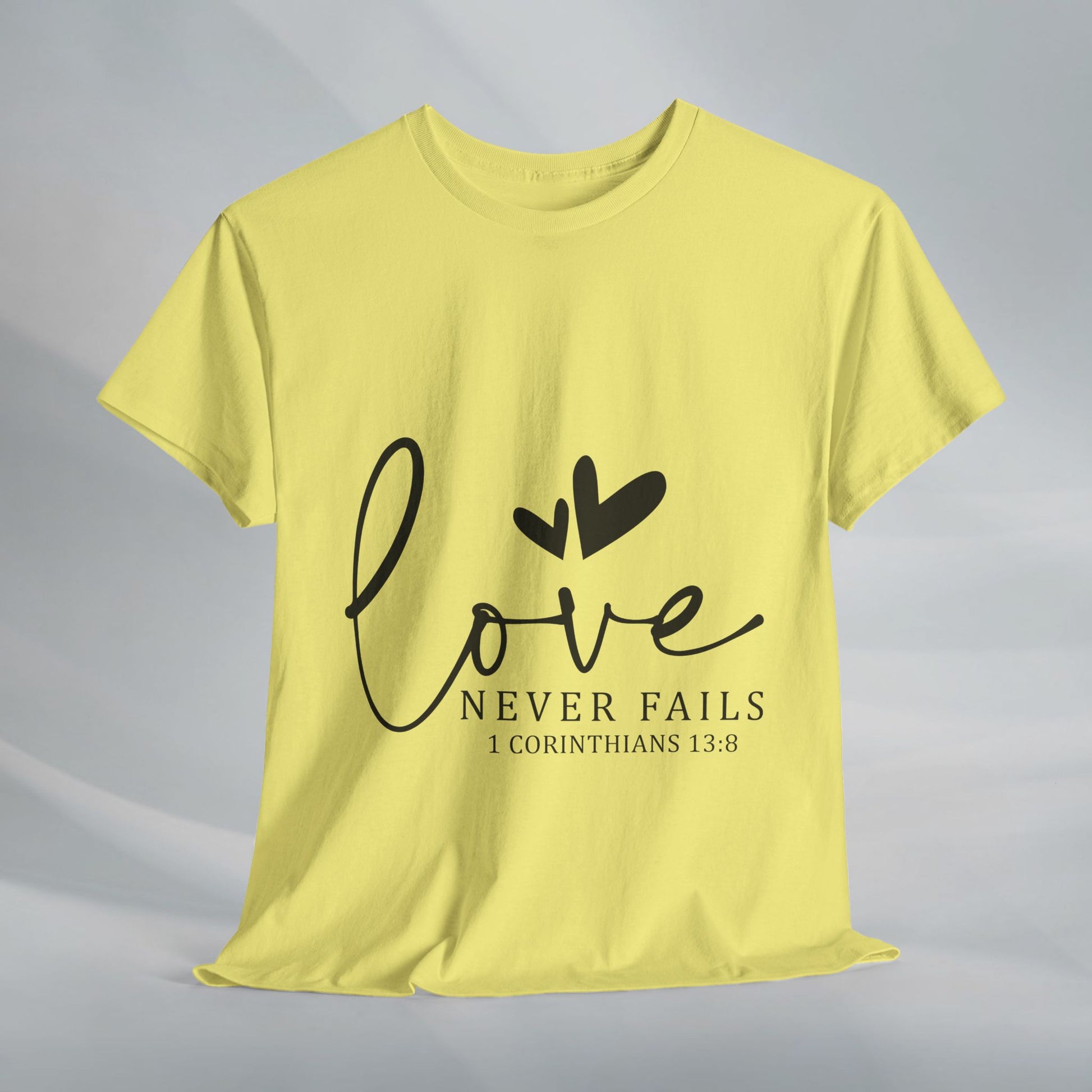 Love Never Fails Unisex Heavy Cotton Tee - Inspirational Christian T-Shirt - GULLYDESIGN