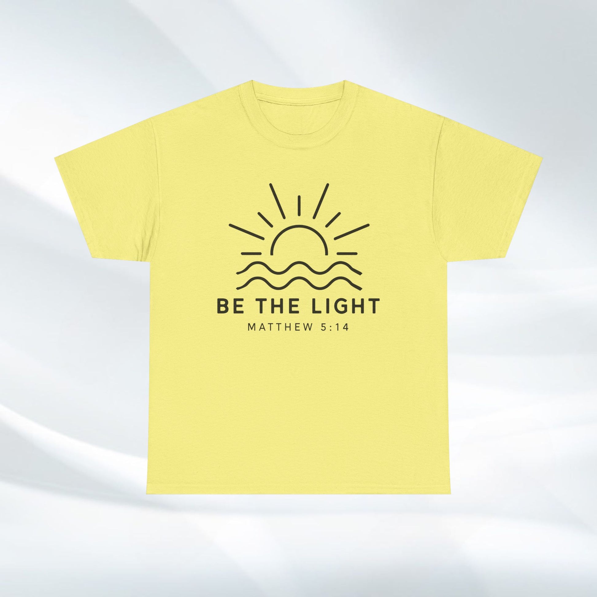 Inspirational Unisex Heavy Cotton Tee - 'Be The Light' Matthew 5:14 - GULLYDESIGN