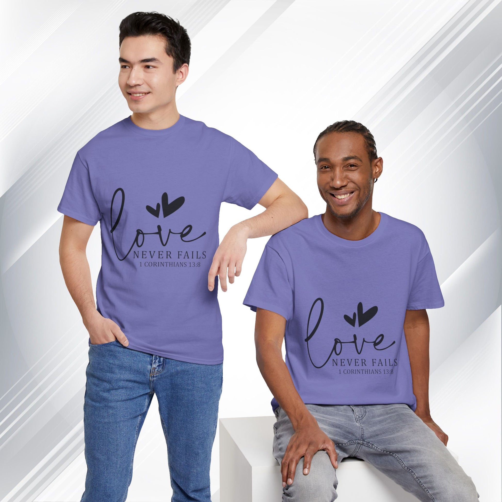 Love Never Fails Unisex Heavy Cotton Tee - Inspirational Christian T-Shirt - GULLYDESIGN