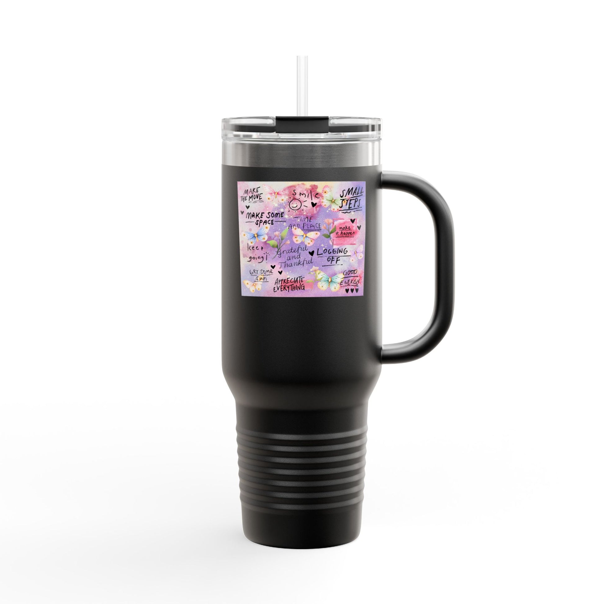 Inspirational Insulated Travel Mug - 40oz Adventure Companion - GULLYDESIGN