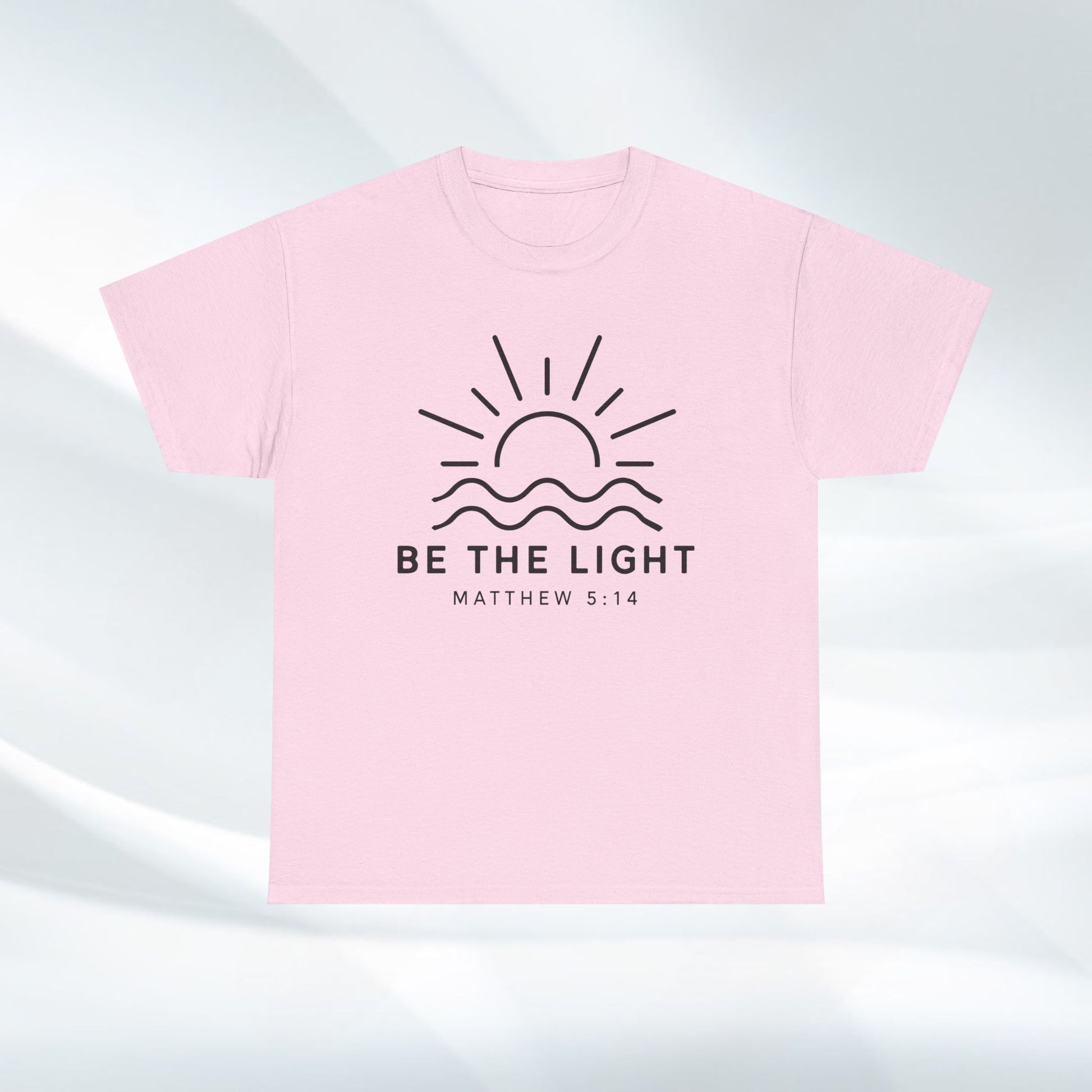 Inspirational Unisex Heavy Cotton Tee - 'Be The Light' Matthew 5:14 - GULLYDESIGN