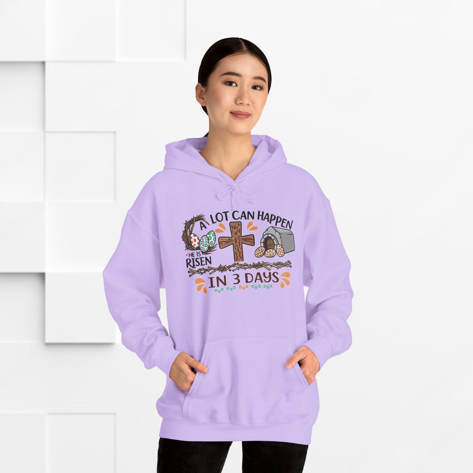 Inspirational Easter Hoodie - "A Lot Can Happen in 3 Days" - Unisex Heavy Blend Sweatshirt - GULLYDESIGN