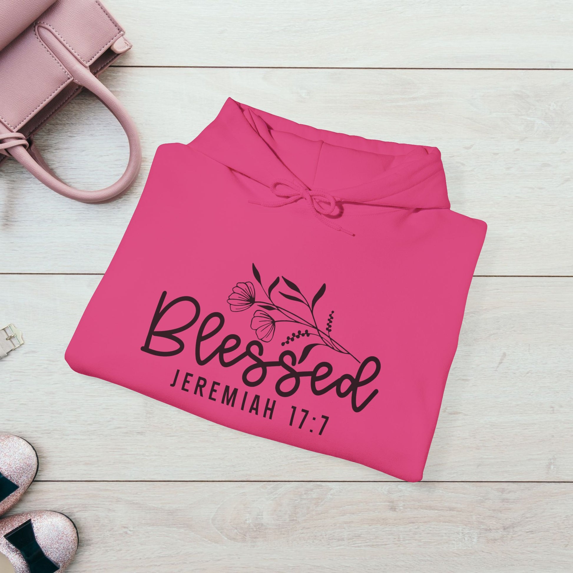 Blessed Hooded Sweatshirt | Jeremiah 17:7 | Cozy Unisex Sweatshirt for Faith & Inspiration - GULLYDESIGN