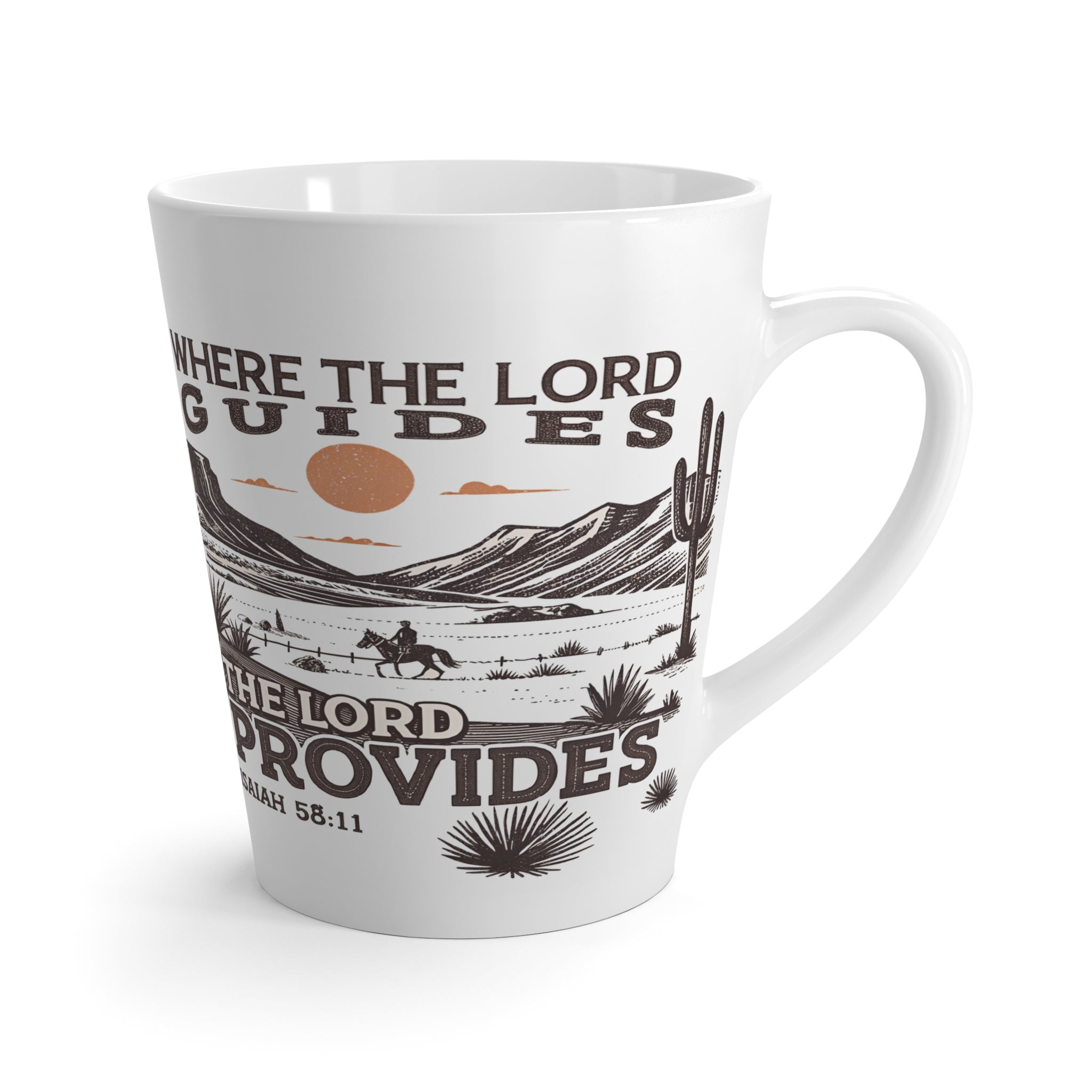 Inspirational Latte Mug - "Where The Lord Guides, The Lord Provides" - Perfect Gift for Faith & Nature Lovers - GULLYDESIGN