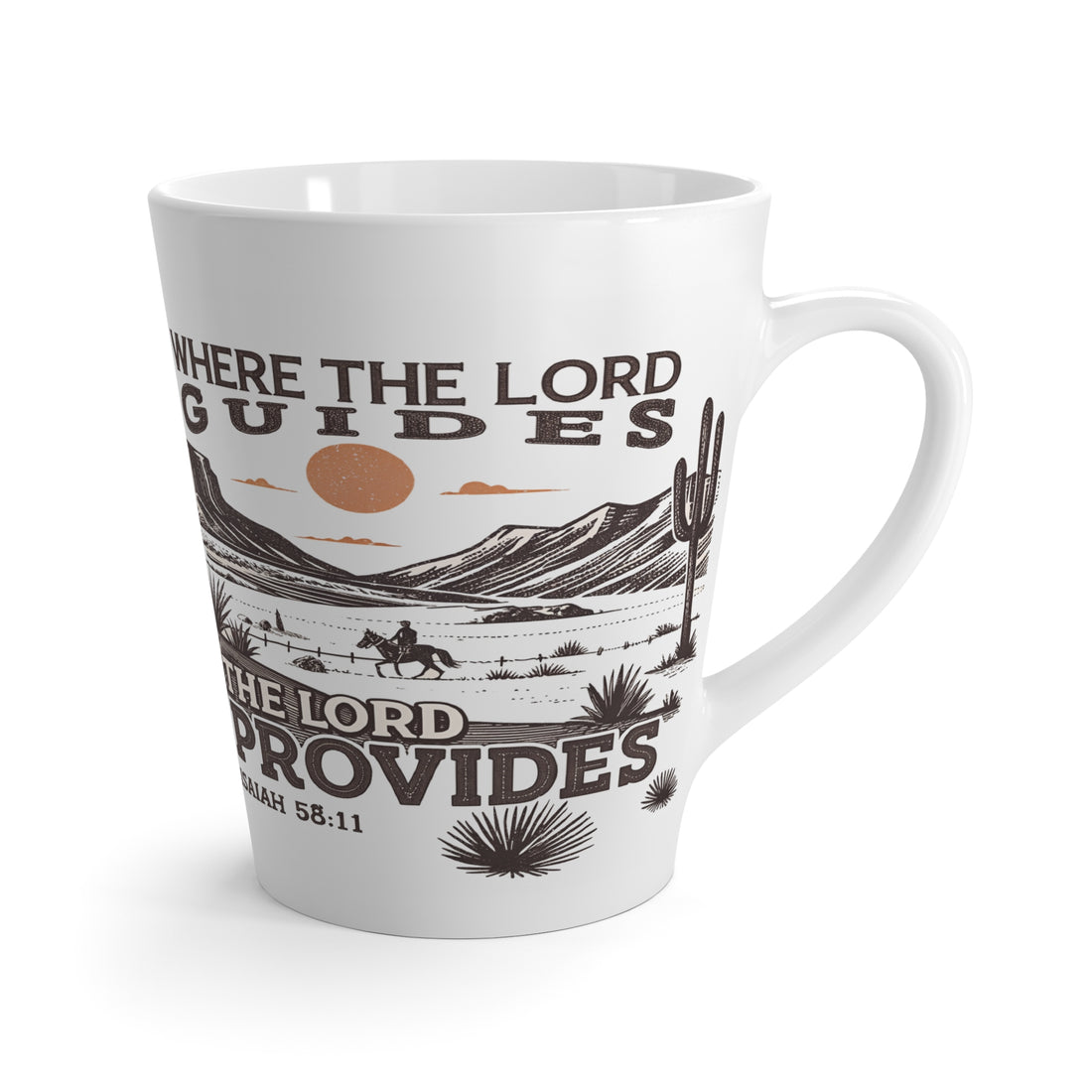 Inspirational Latte Mug - "Where The Lord Guides, The Lord Provides" - Perfect Gift for Faith & Nature Lovers - GULLYDESIGN