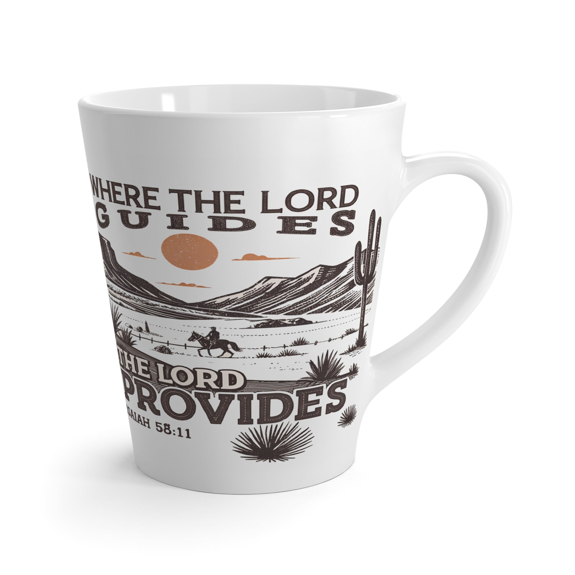 Inspirational Latte Mug - "Where The Lord Guides, The Lord Provides" - Perfect Gift for Faith & Nature Lovers - GULLYDESIGN