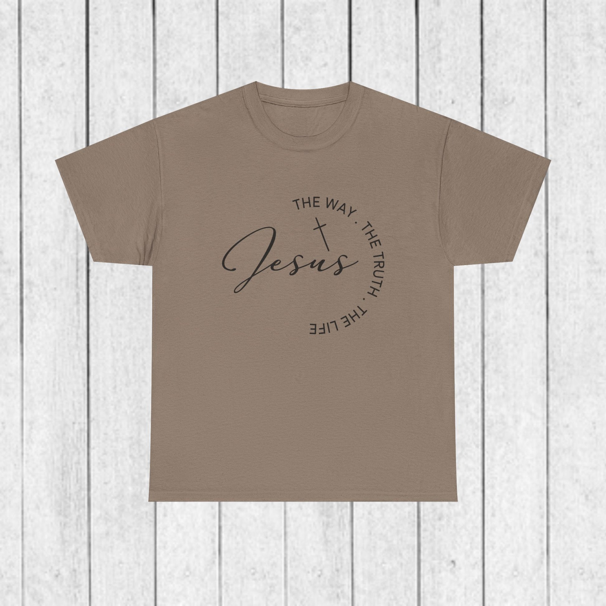 Faith-Inspired Unisex Heavy Cotton Tee - 'The Way, The Truth, The Life' - GULLYDESIGN