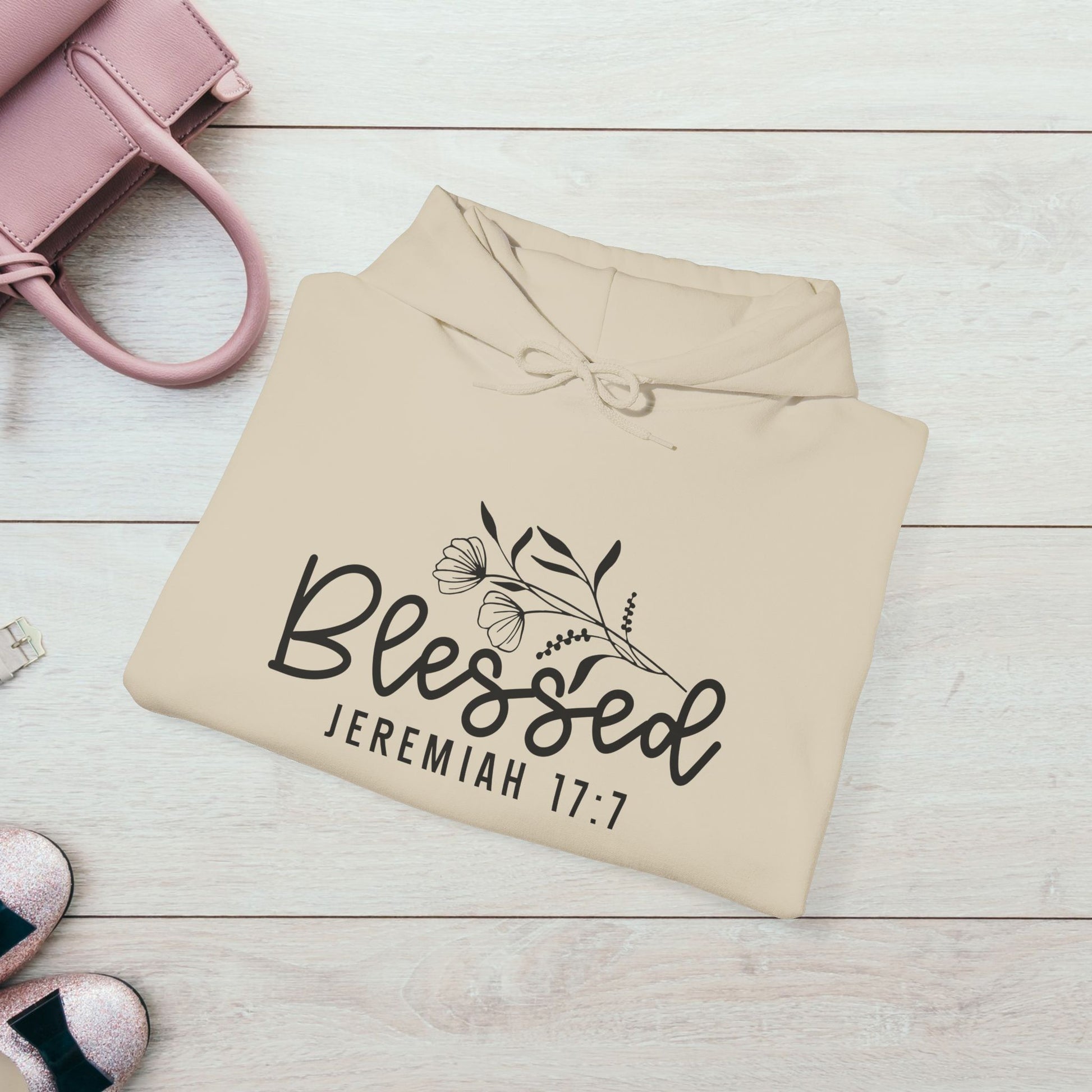 Blessed Hooded Sweatshirt | Jeremiah 17:7 | Cozy Unisex Sweatshirt for Faith & Inspiration - GULLYDESIGN