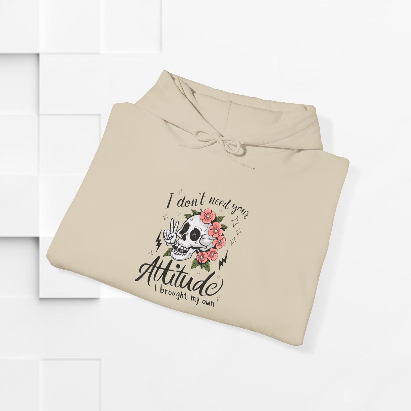 Attitude Floral Hoodie - Unisex Heavy Blend™ Sweatshirt