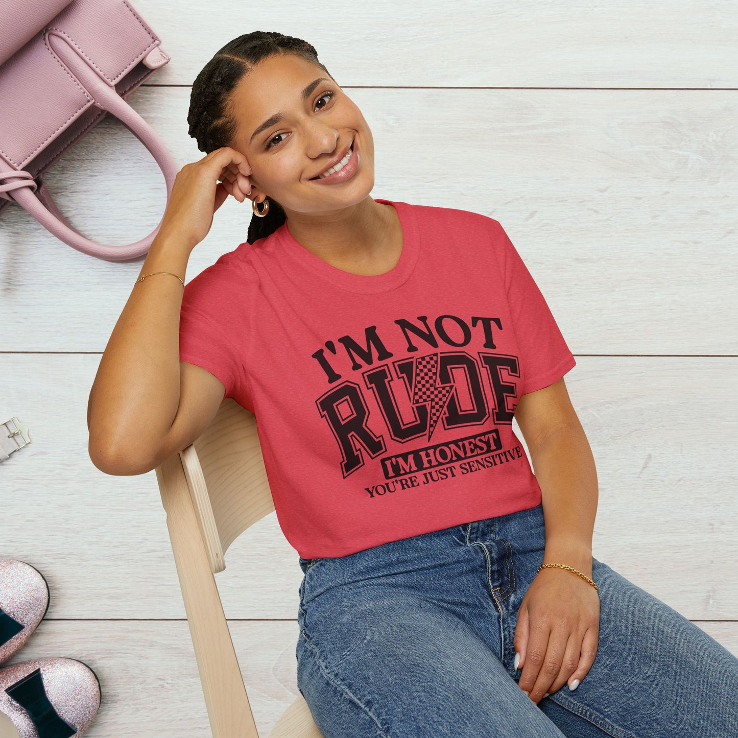I'm Not Rude Unisex Softstyle T-Shirt – Honest Statement Tee for Fun Encounters