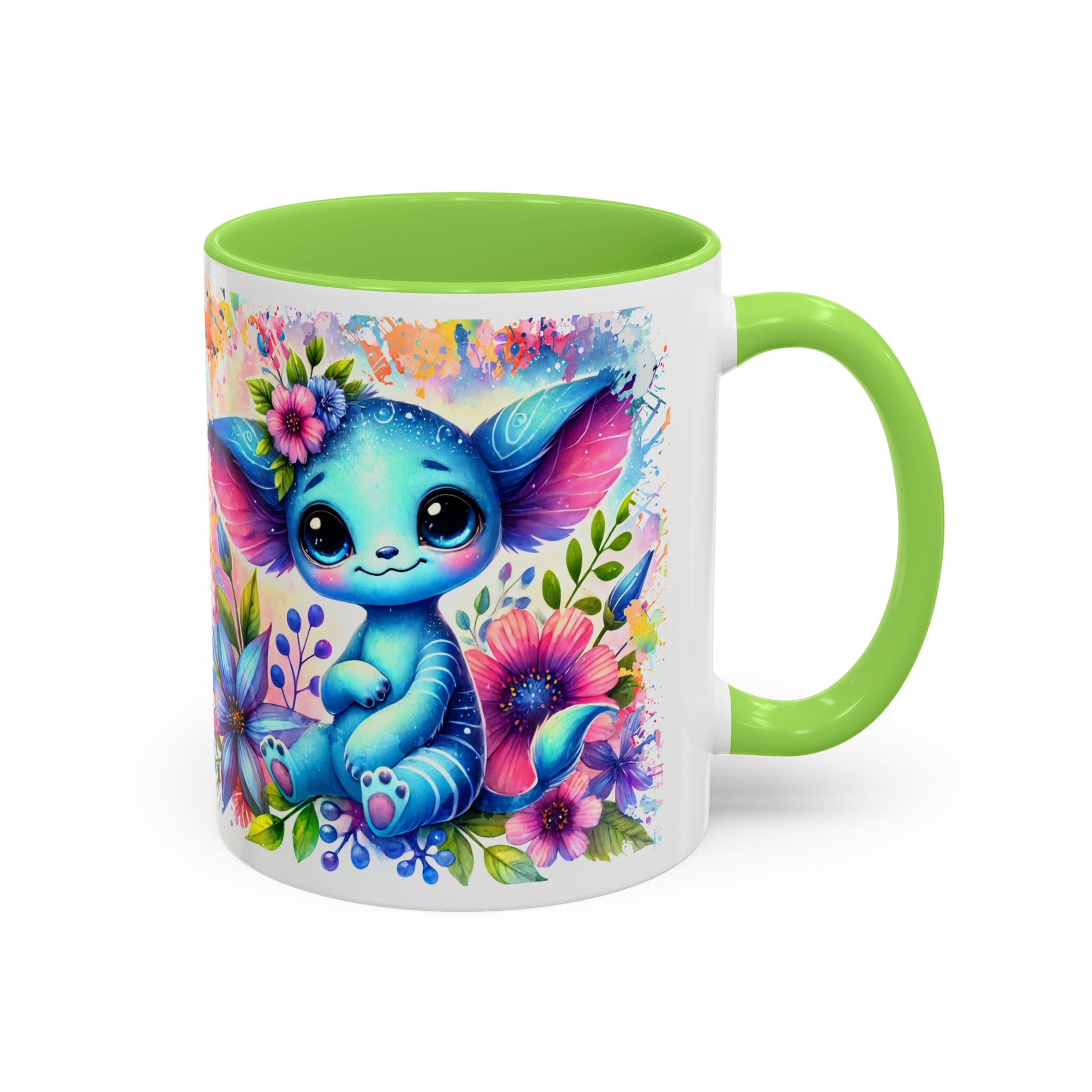 Colorful Floral Character Mug - Cute 11oz/15oz Coffee Mug for Nature Lovers - GULLYDESIGN