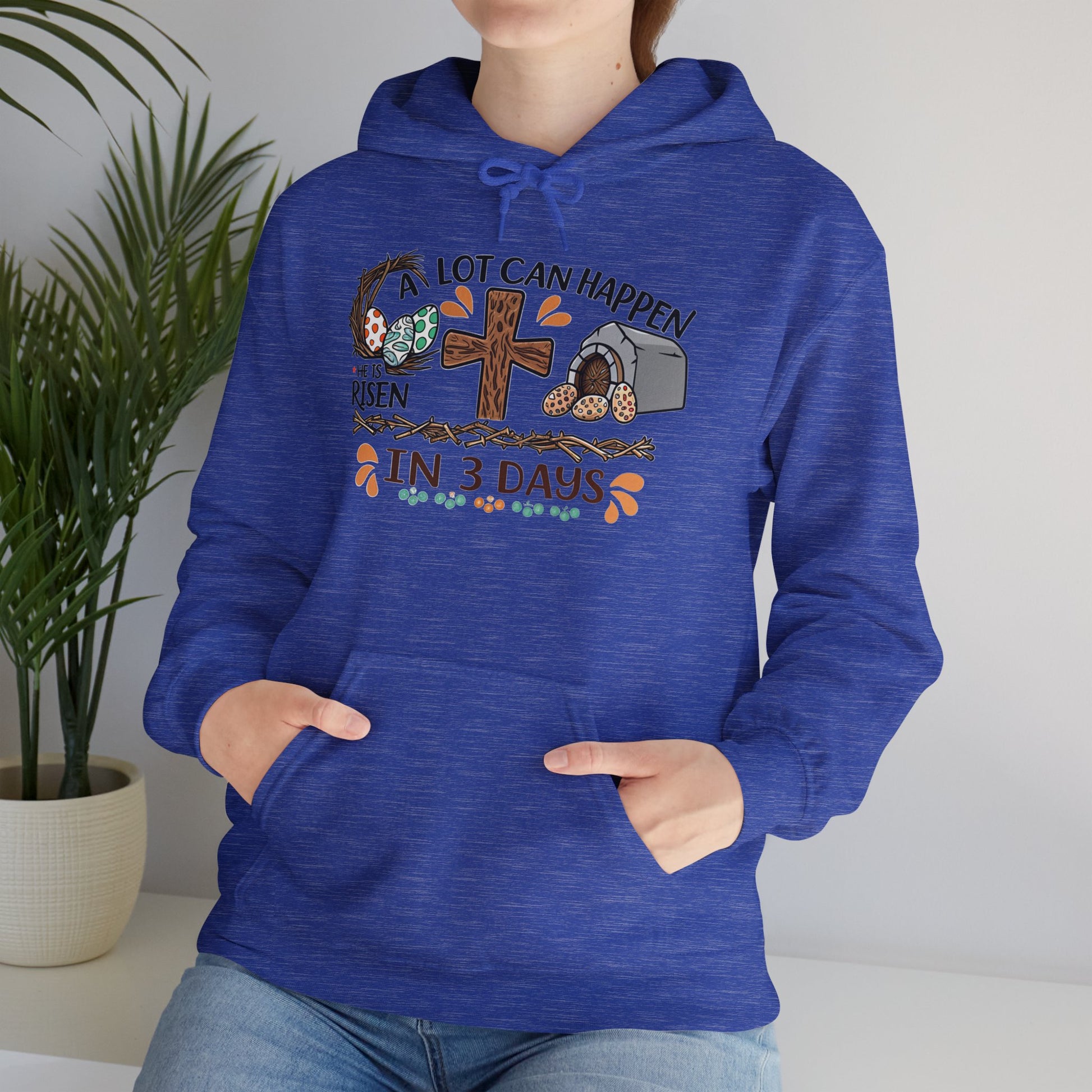 Inspirational Easter Hoodie - "A Lot Can Happen in 3 Days" - Unisex Heavy Blend Sweatshirt - GULLYDESIGN