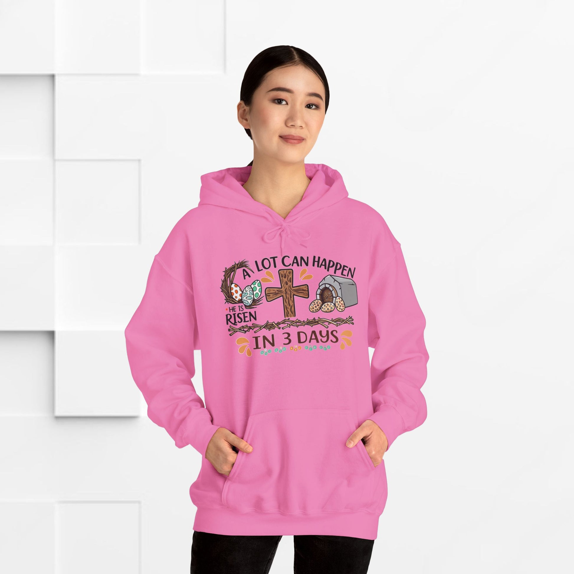 Inspirational Easter Hoodie - "A Lot Can Happen in 3 Days" - Unisex Heavy Blend Sweatshirt - GULLYDESIGN