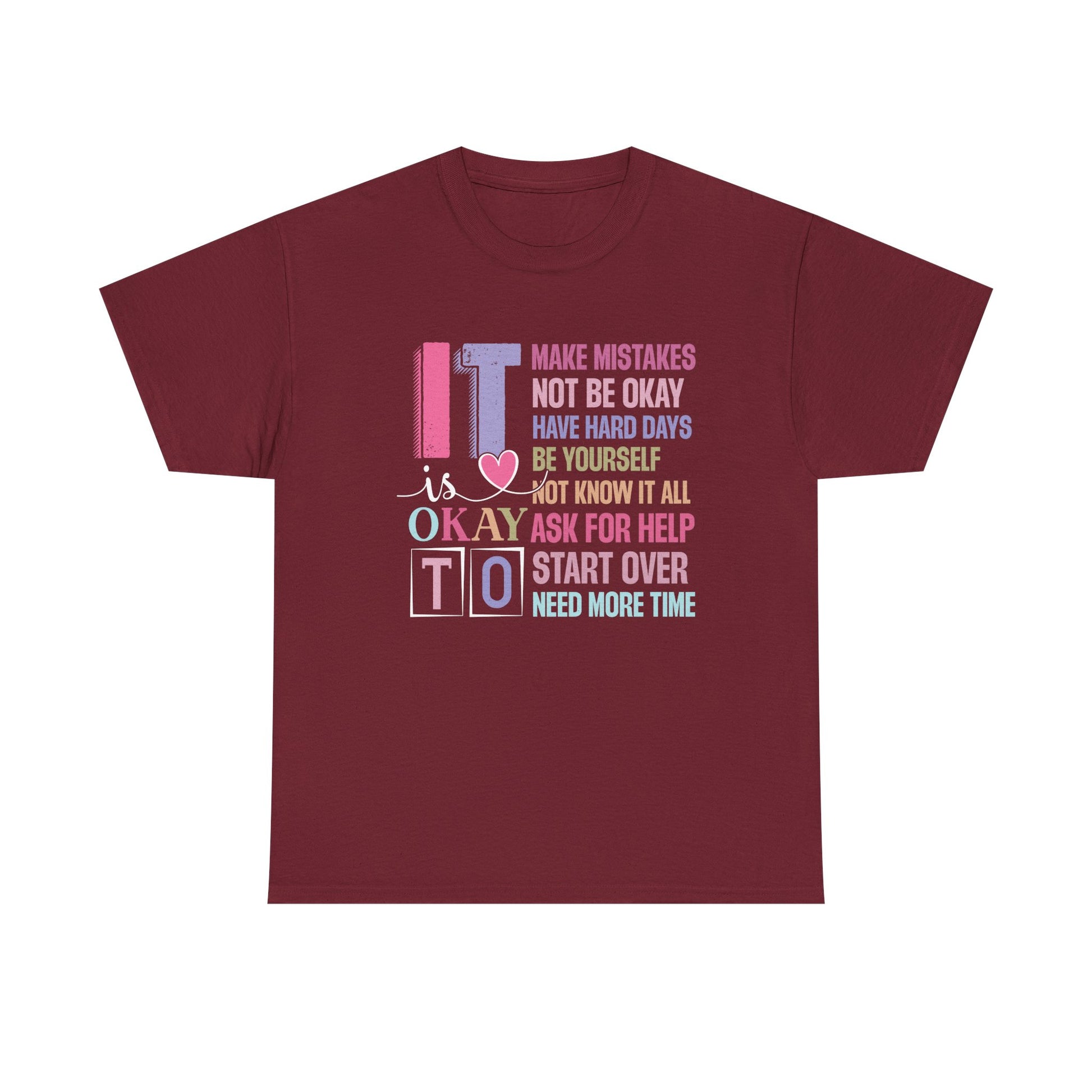 Inspirational Unisex Heavy Cotton Tee – Embrace Mistakes & Start Over - GULLYDESIGN
