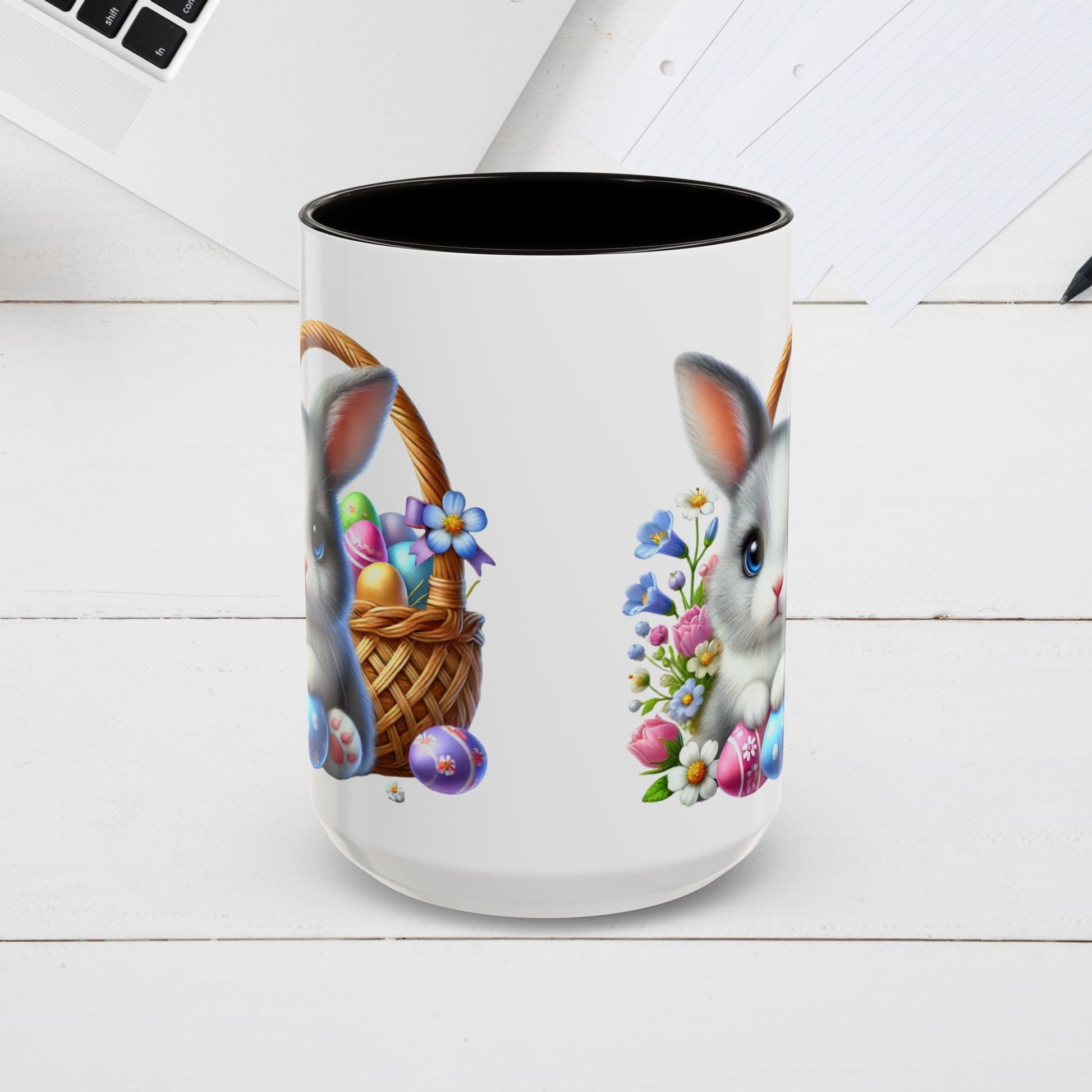 Cute Easter Bunny Mug - Colorful Ceramic Coffee Cup for Spring Celebrations - GULLYDESIGN