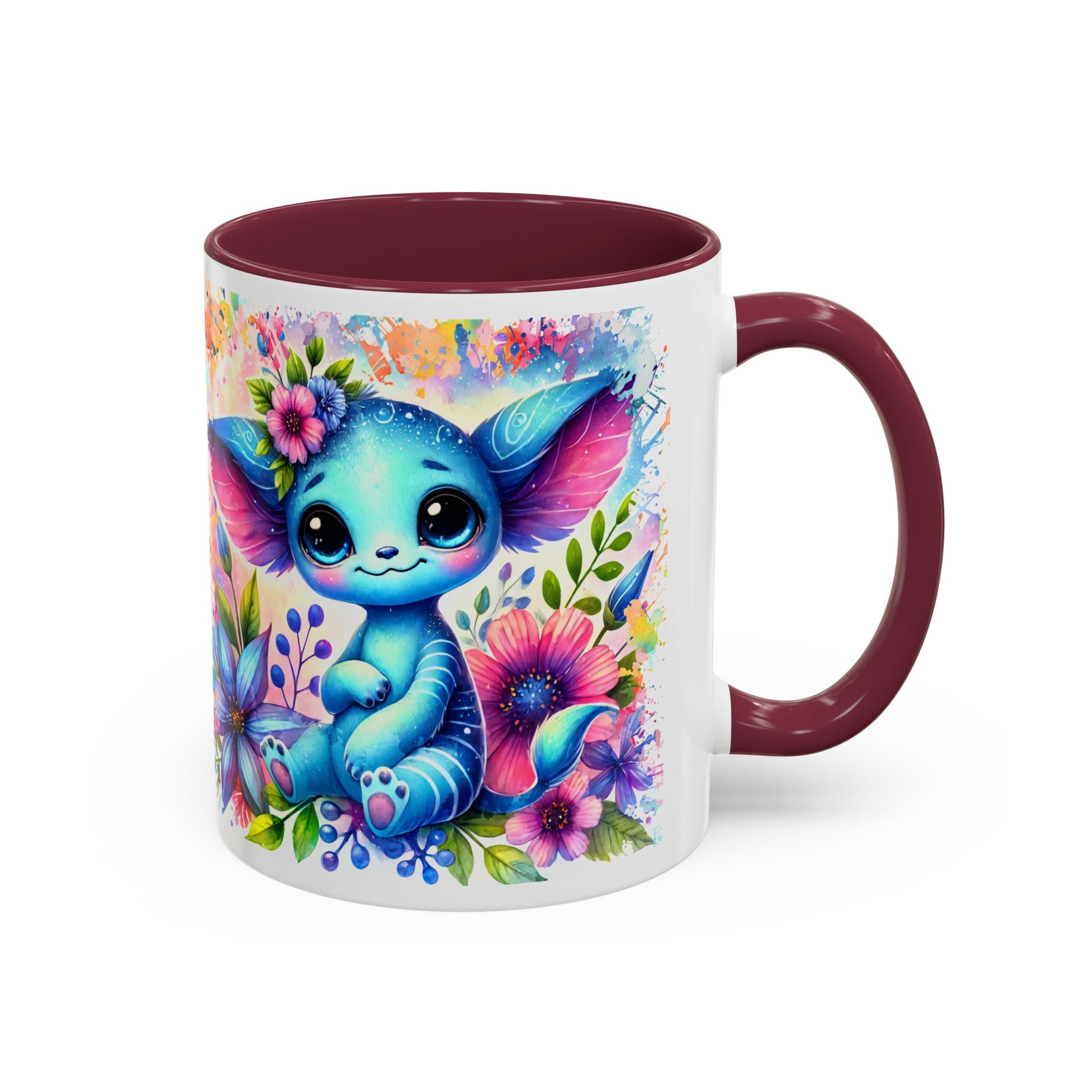 Colorful Floral Character Mug - Cute 11oz/15oz Coffee Mug for Nature Lovers - GULLYDESIGN