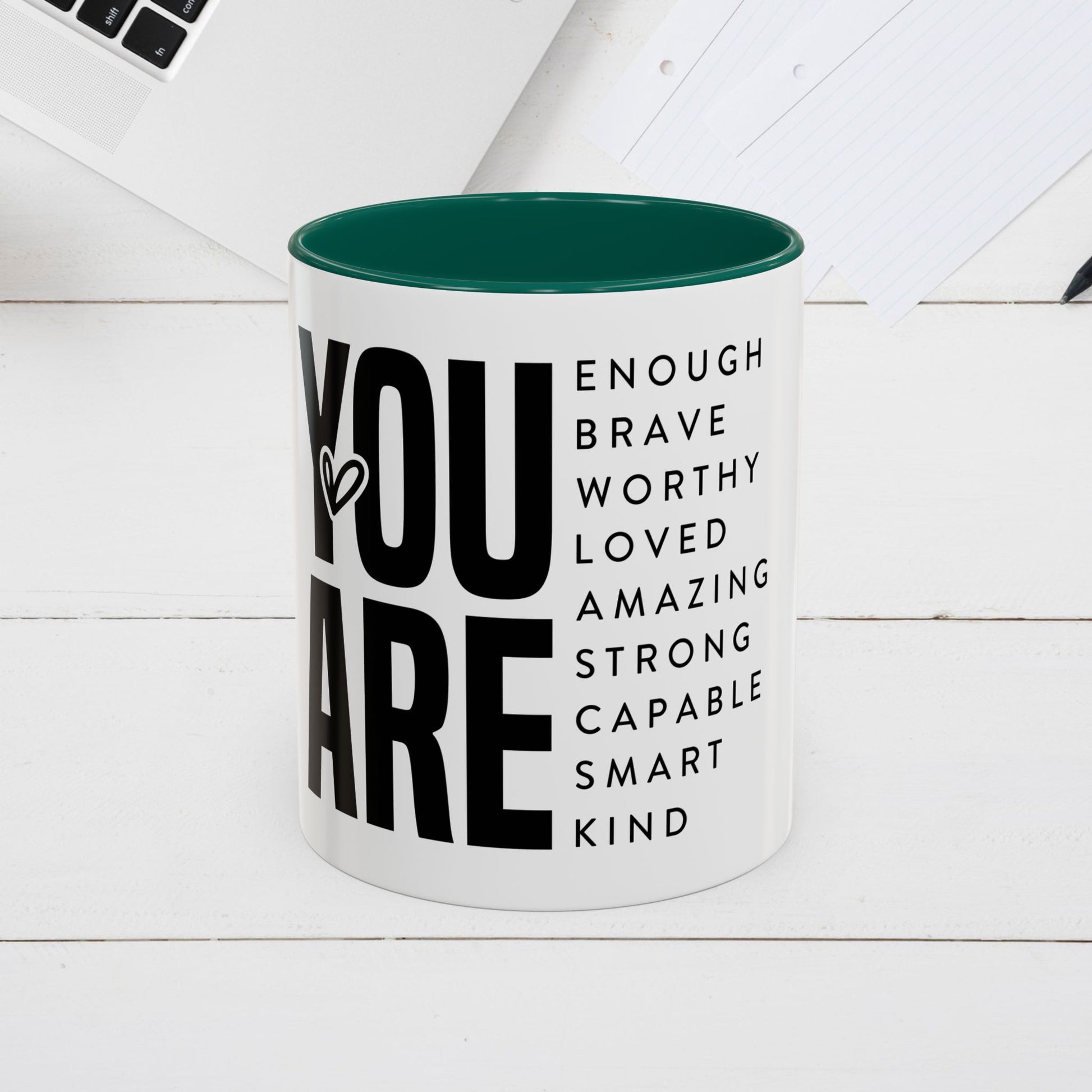Inspirational Colorful Mug - Empowering Affirmations for Coffee Lovers - GULLYDESIGN