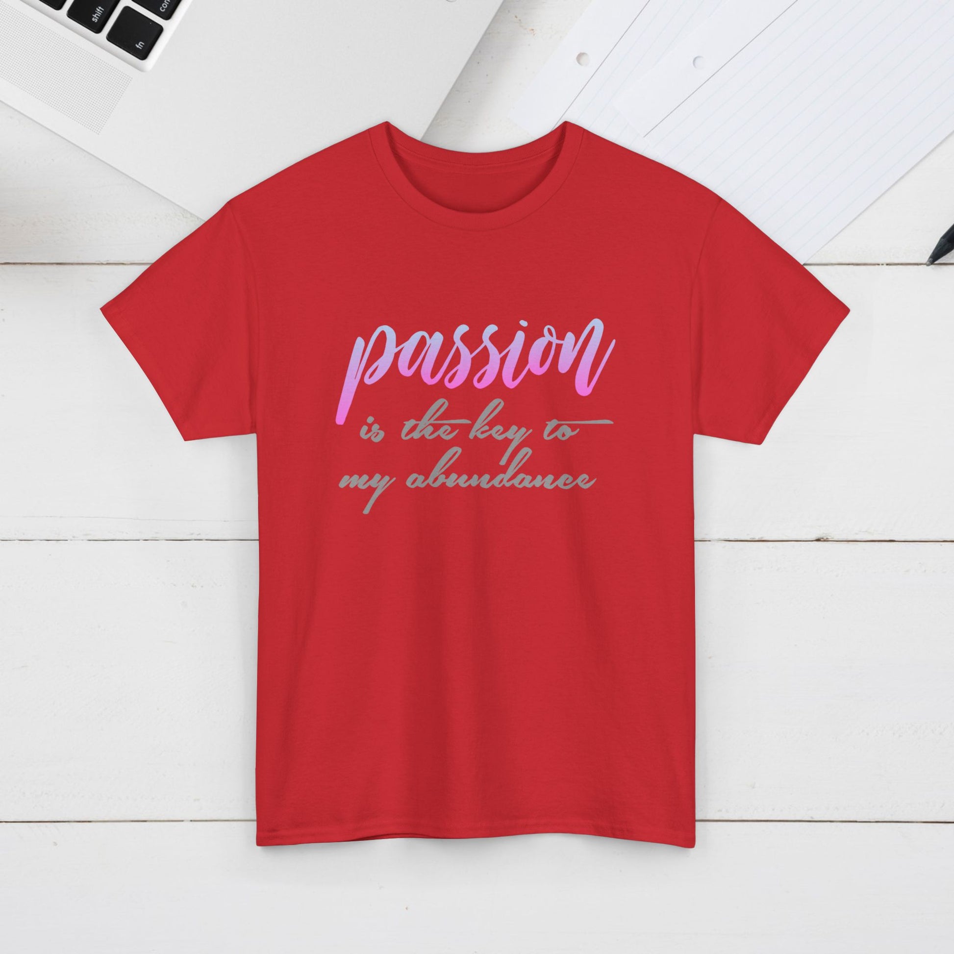 Passion is the Key Unisex Heavy Cotton Tee - Motivational T-Shirt for Inspiration and Abundance - GULLYDESIGN