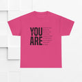 You Are Enough Unisex Heavy Cotton Tee | Inspirational Graphic Tee for Self-Love and Positivity - GULLYDESIGN