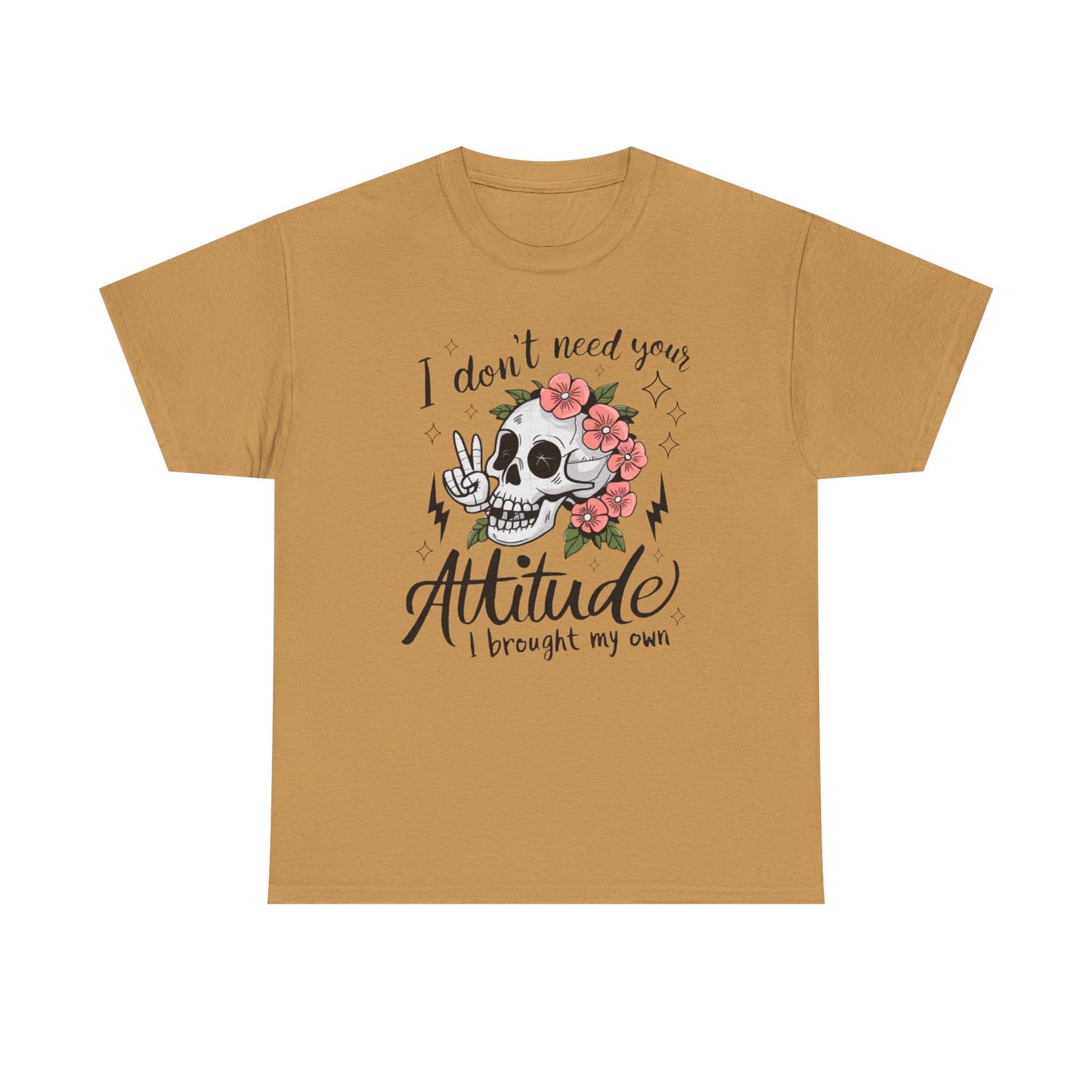 Rebellious Skull Attitude Unisex Heavy Cotton Tee