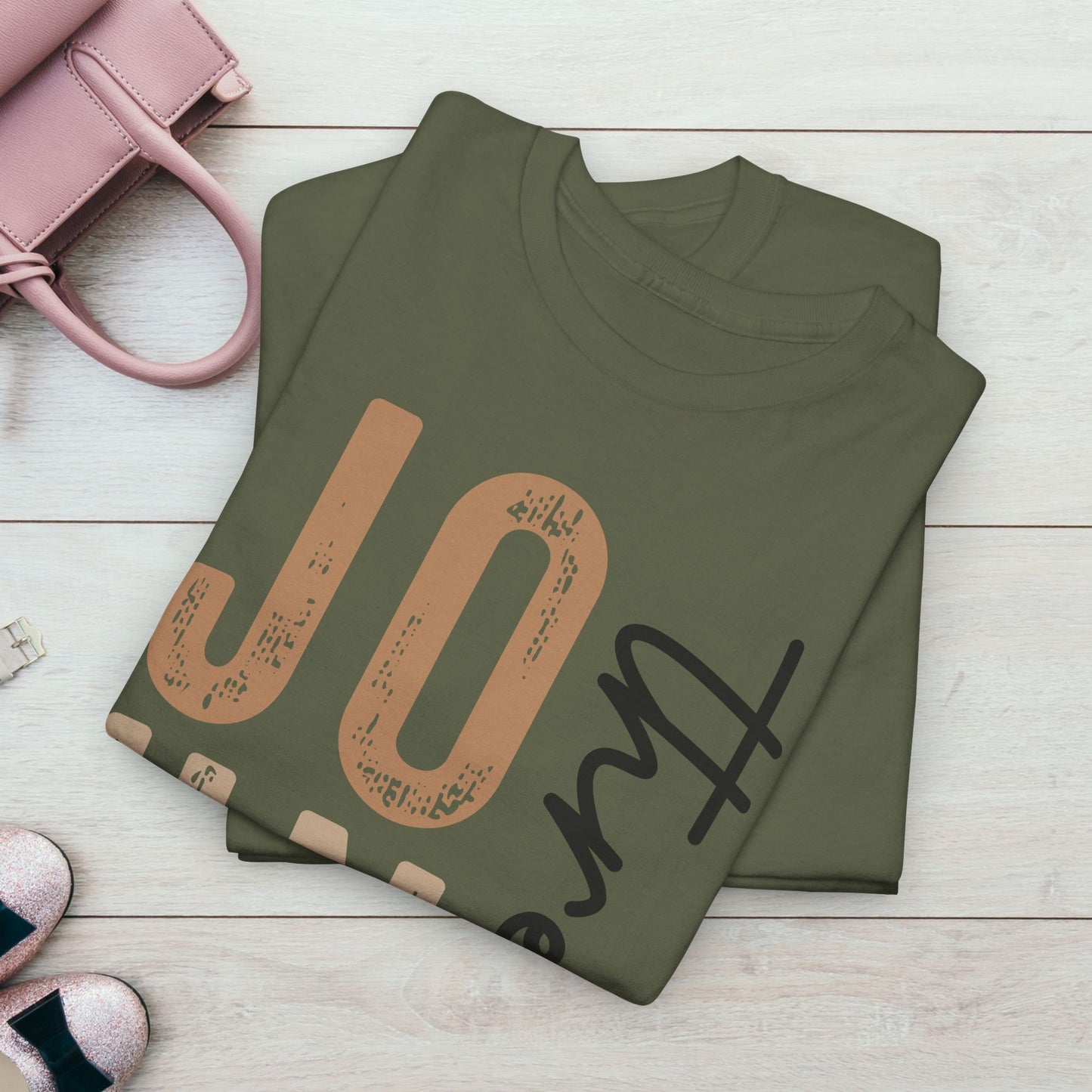 Personalized Unisex Heavy Cotton Tee - Custom Name & Age Design