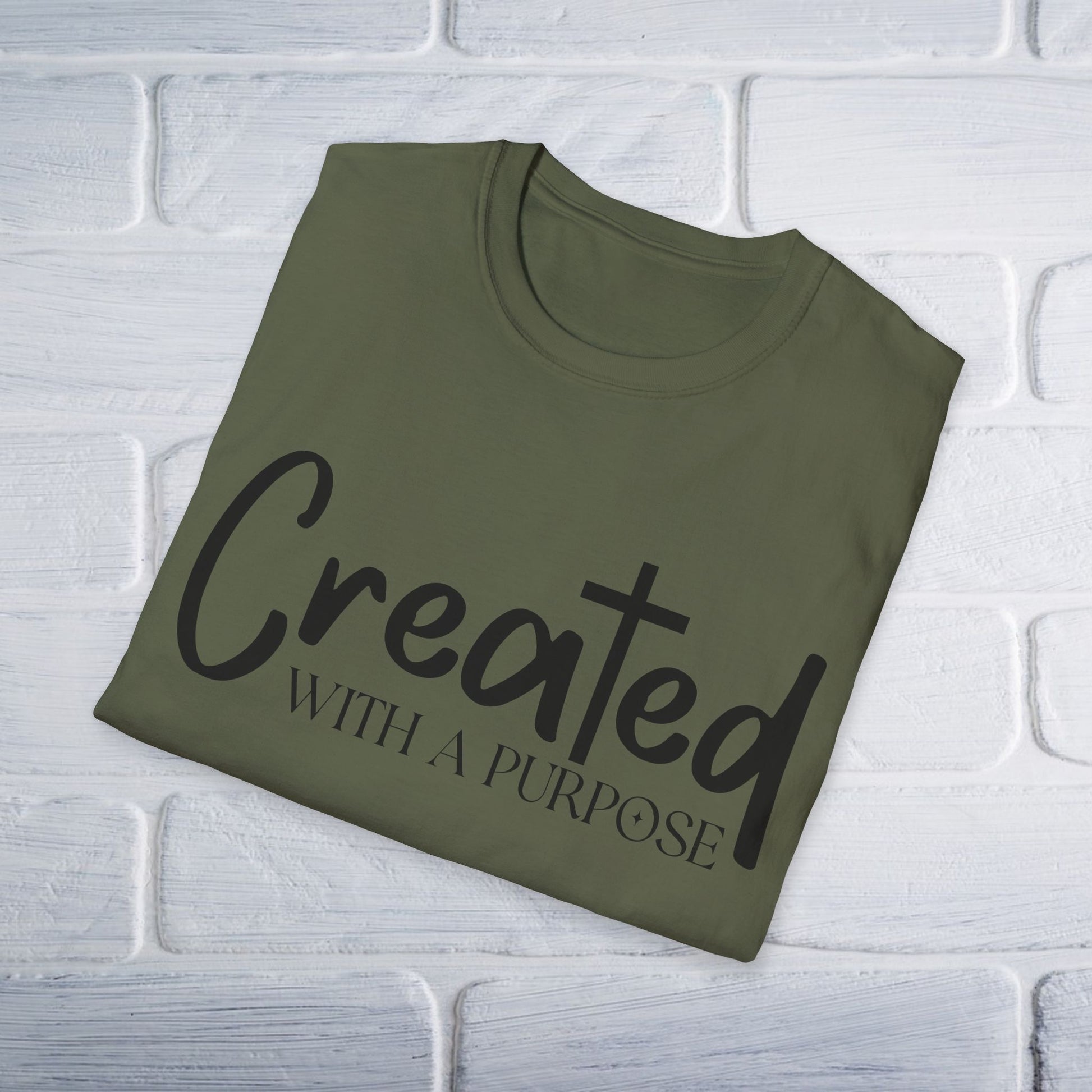 Created With A Purpose T-Shirt - Unisex Softstyle - GULLYDESIGN