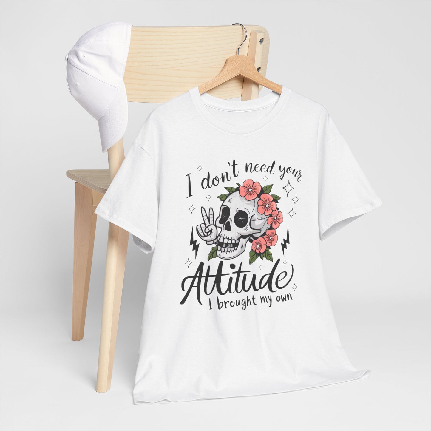 Rebellious Skull Attitude Unisex Heavy Cotton Tee