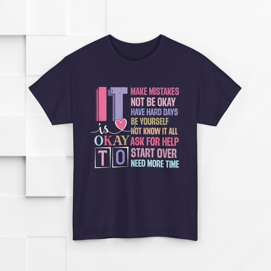 Inspirational Unisex Heavy Cotton Tee – Embrace Mistakes & Start Over - GULLYDESIGN