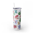 Mental Health Matters Skinny Tumbler with Straw - 20oz Inspirational Drinkware - GULLYDESIGN