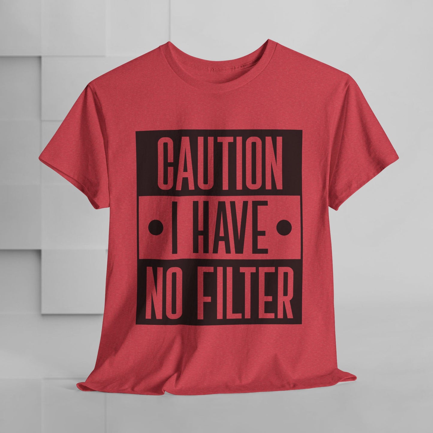 Caution I Have No Filter Unisex Heavy Cotton Tee