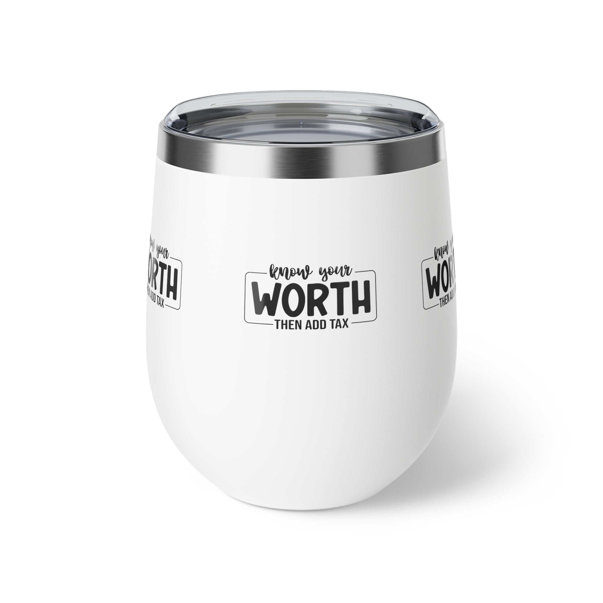Inspirational Copper Insulated Cup - "Know Your Worth" 12oz - GULLYDESIGN