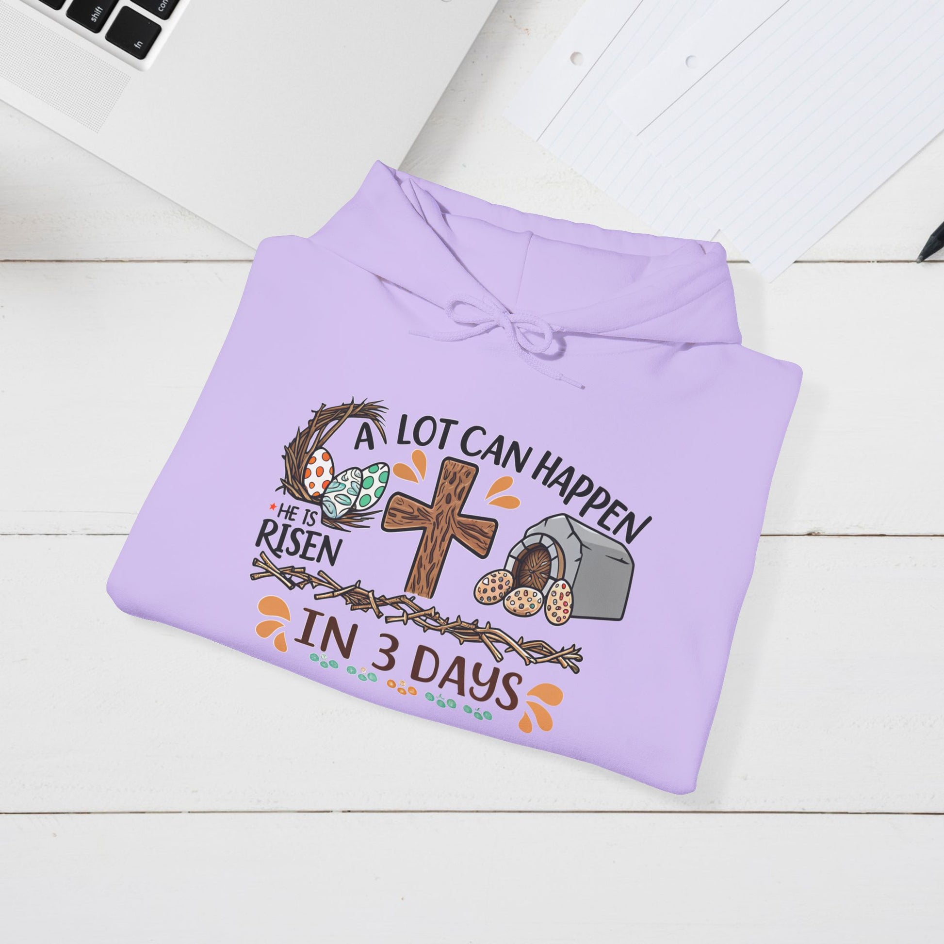 Inspirational Easter Hoodie - "A Lot Can Happen in 3 Days" - Unisex Heavy Blend Sweatshirt - GULLYDESIGN
