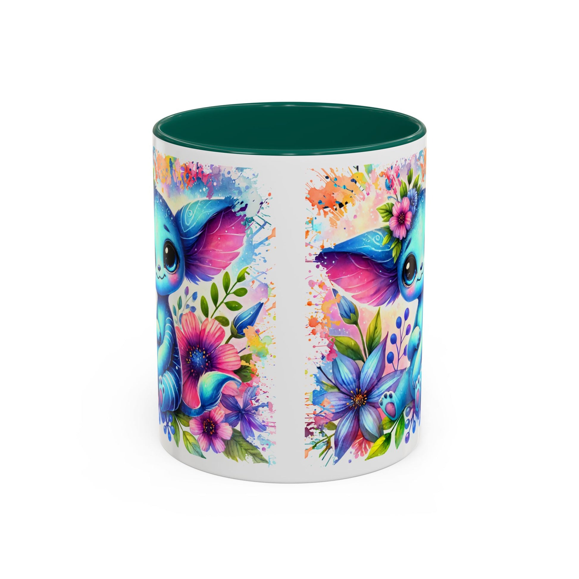 Colorful Floral Character Mug - Cute 11oz/15oz Coffee Mug for Nature Lovers - GULLYDESIGN
