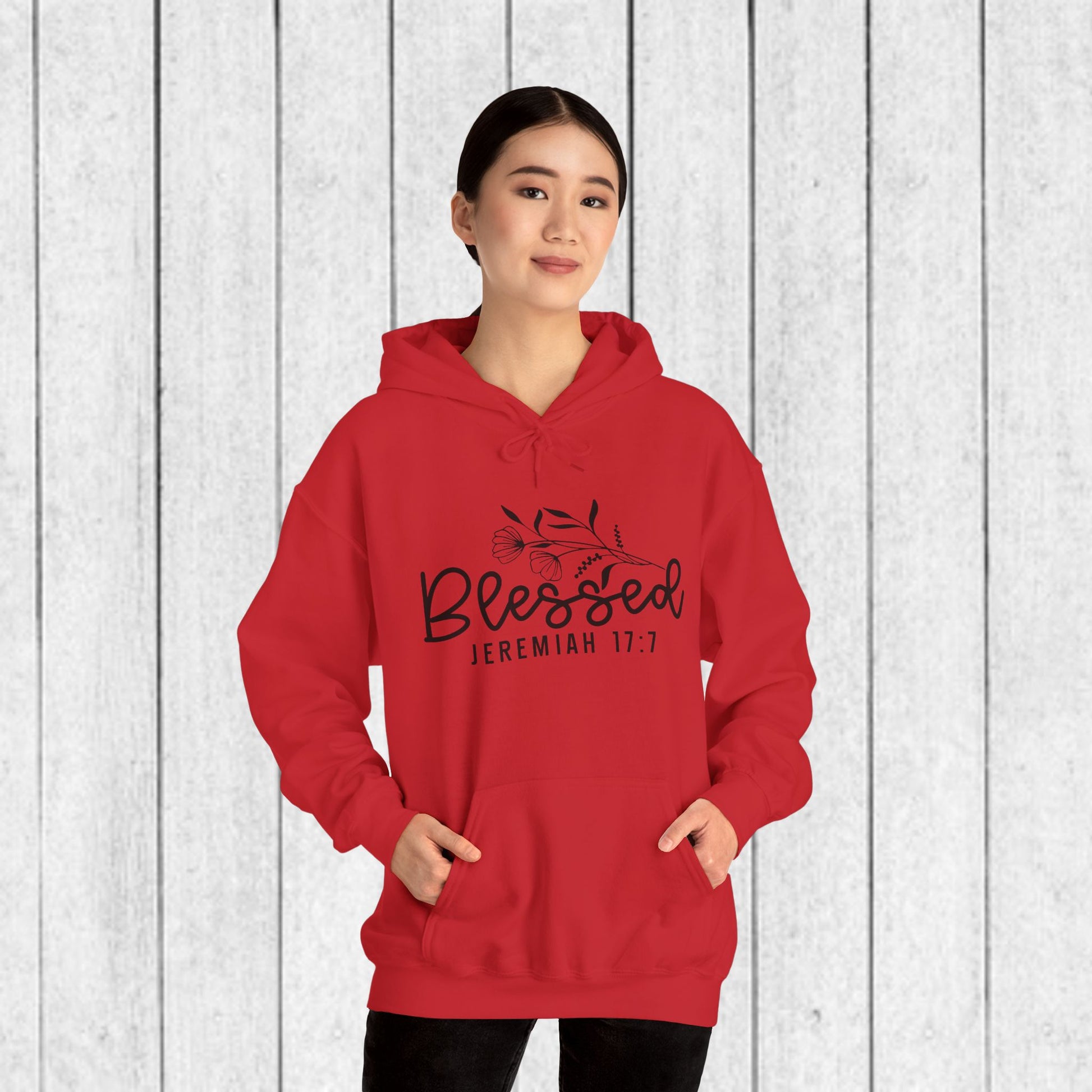 Blessed Hooded Sweatshirt | Jeremiah 17:7 | Cozy Unisex Sweatshirt for Faith & Inspiration - GULLYDESIGN