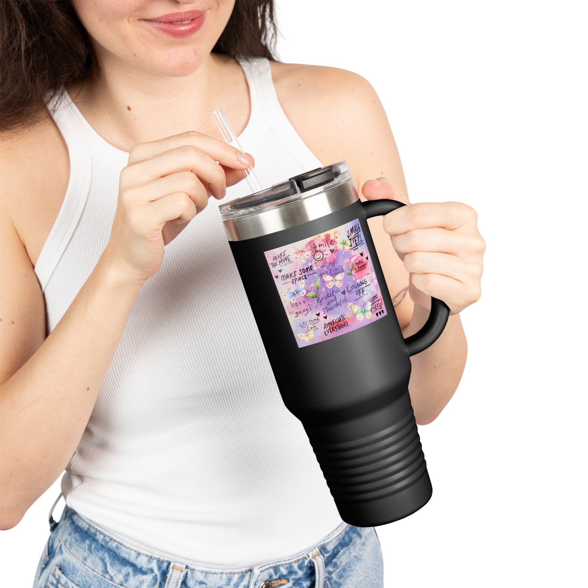 Inspirational Insulated Travel Mug - 40oz Adventure Companion - GULLYDESIGN