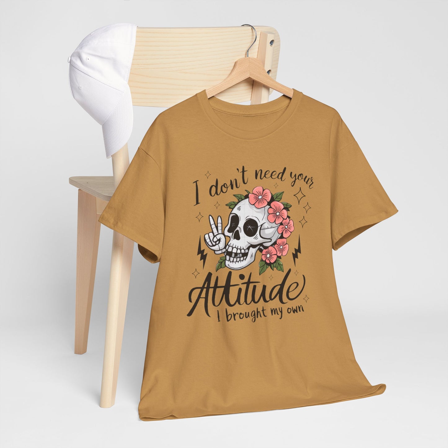 Rebellious Skull Attitude Unisex Heavy Cotton Tee