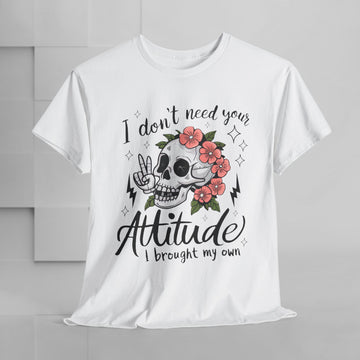 Rebellious Skull Attitude Unisex Heavy Cotton Tee