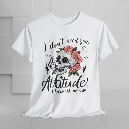 Rebellious Skull Attitude Unisex Heavy Cotton Tee