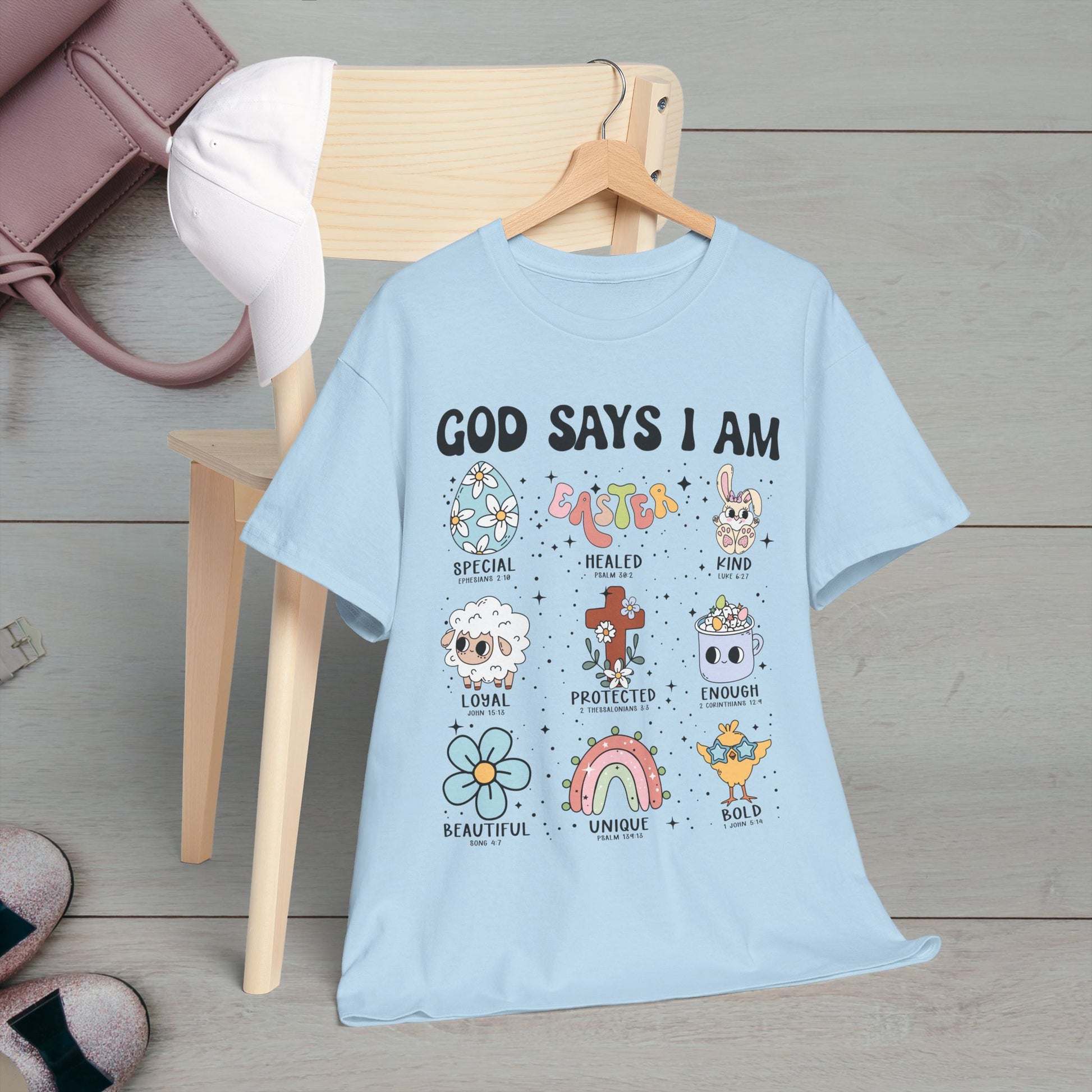 God Says I Am Unisex Heavy Cotton Tee - Inspirational Graphic T-Shirt - GULLYDESIGN