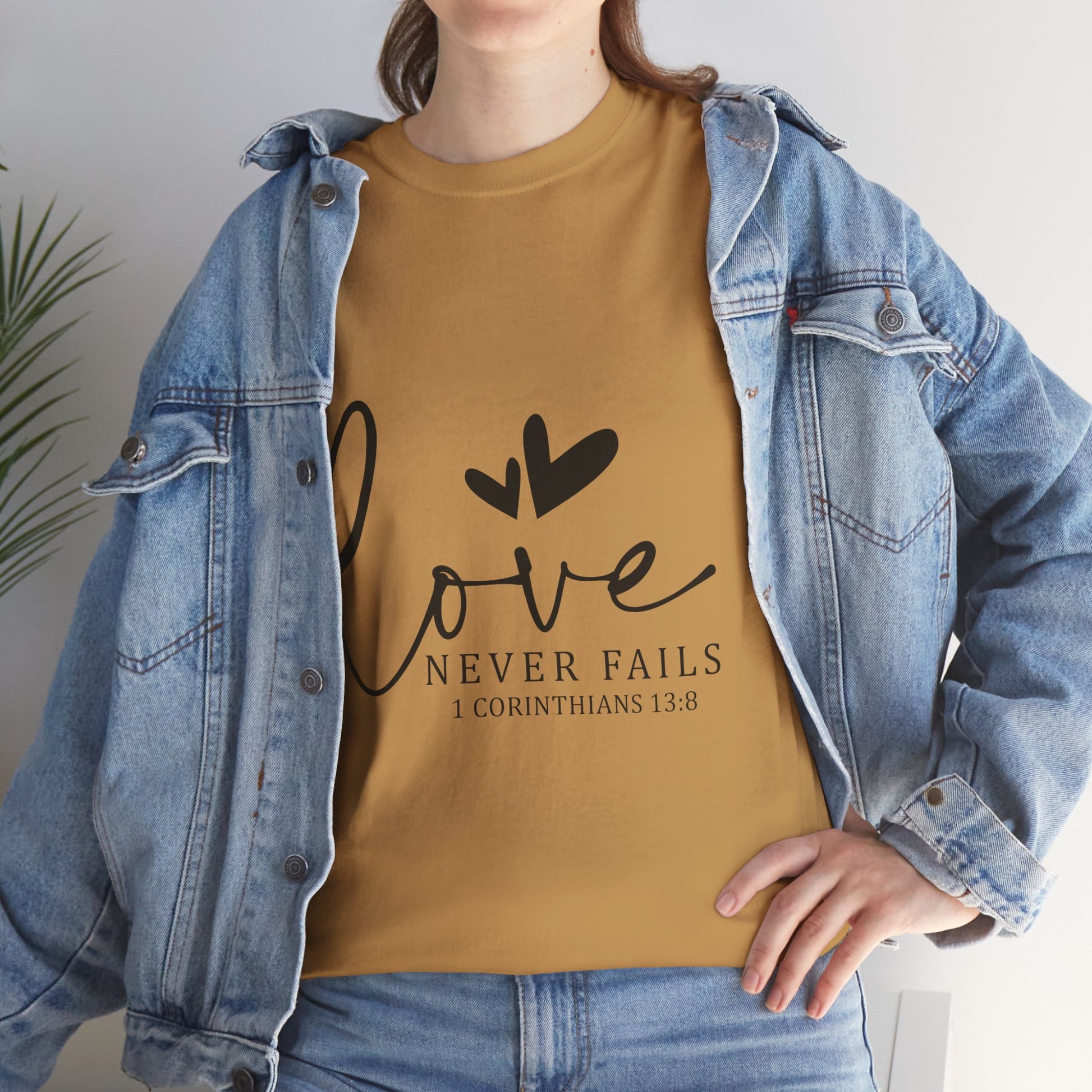 Love Never Fails Unisex Heavy Cotton Tee - Inspirational Christian T-Shirt - GULLYDESIGN