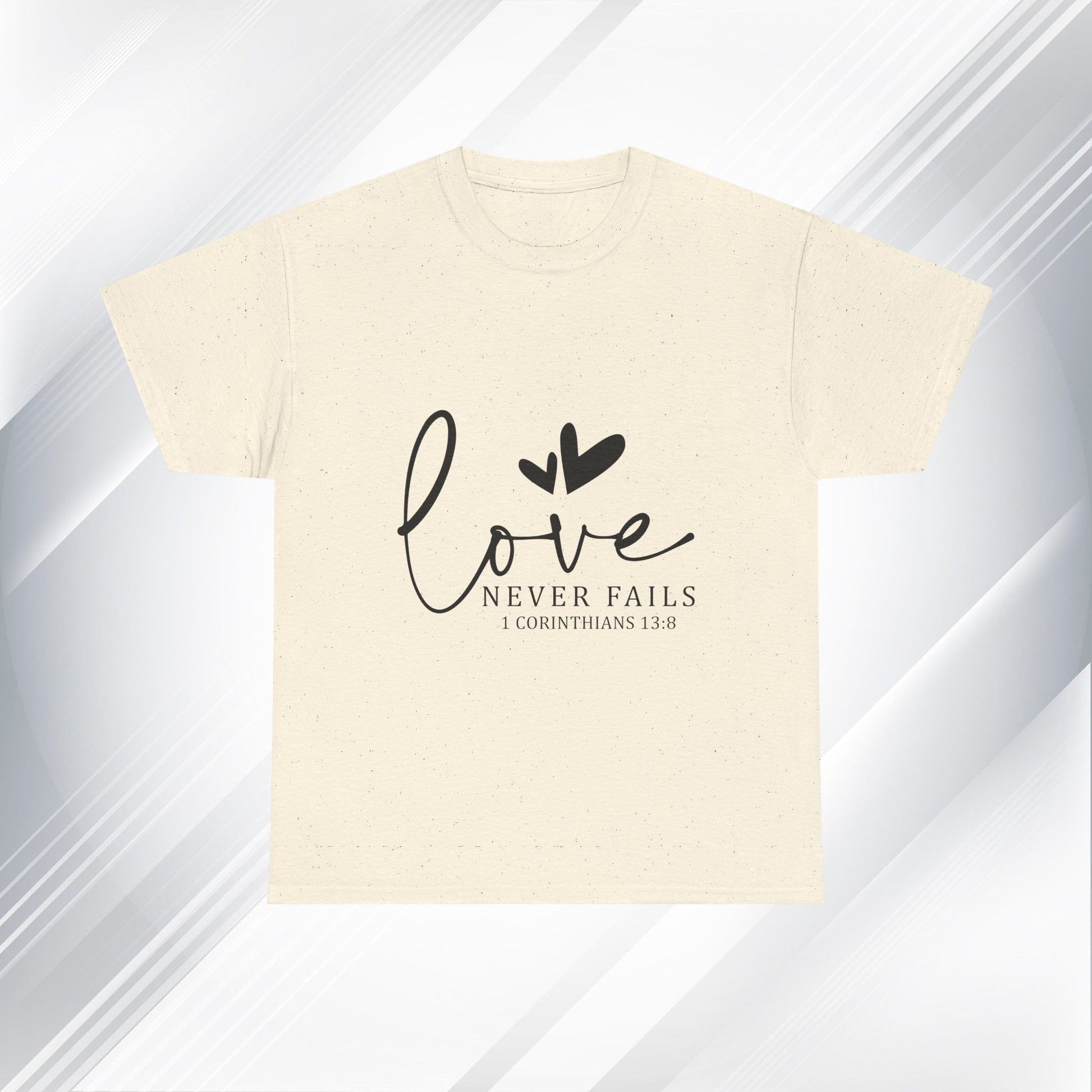 Love Never Fails Unisex Heavy Cotton Tee - Inspirational Christian T-Shirt - GULLYDESIGN