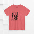 You Are Enough Unisex Heavy Cotton Tee | Inspirational Graphic Tee for Self-Love and Positivity - GULLYDESIGN