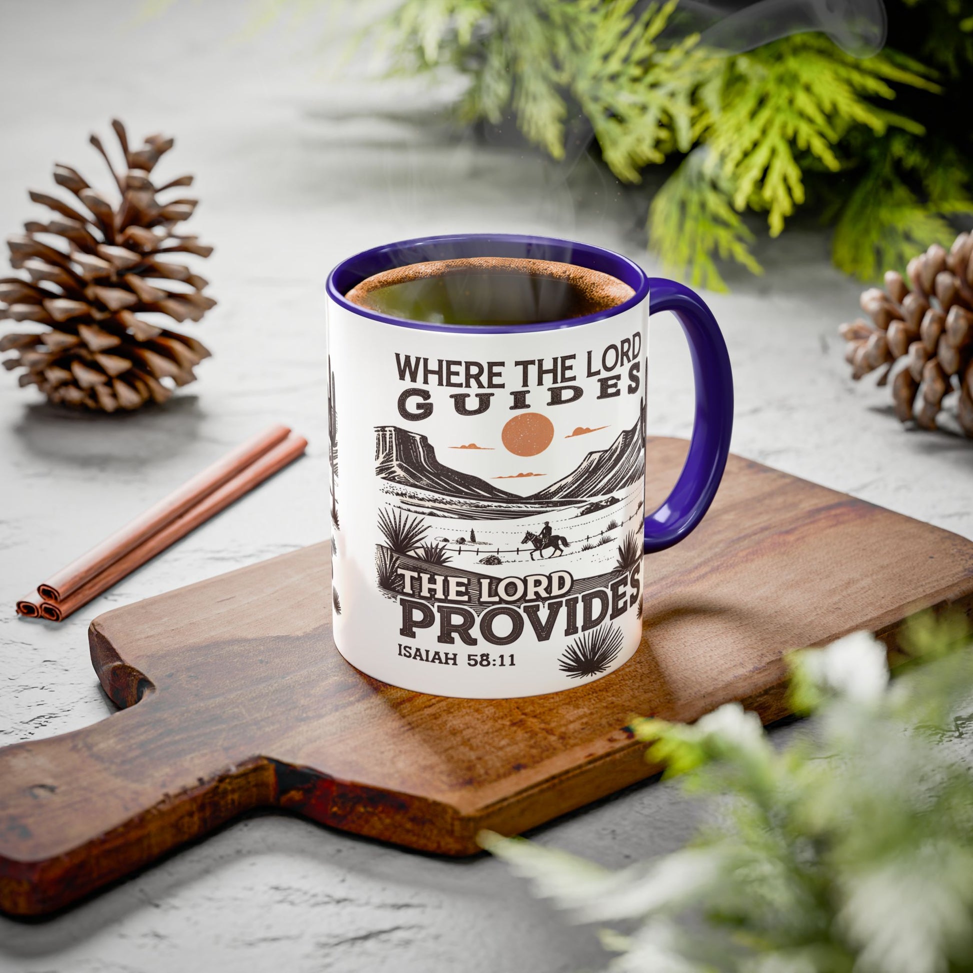 Inspirational Desert Scene Mug - 11oz & 15oz Colorful Coffee Cup for Faith & Encouragement - GULLYDESIGN