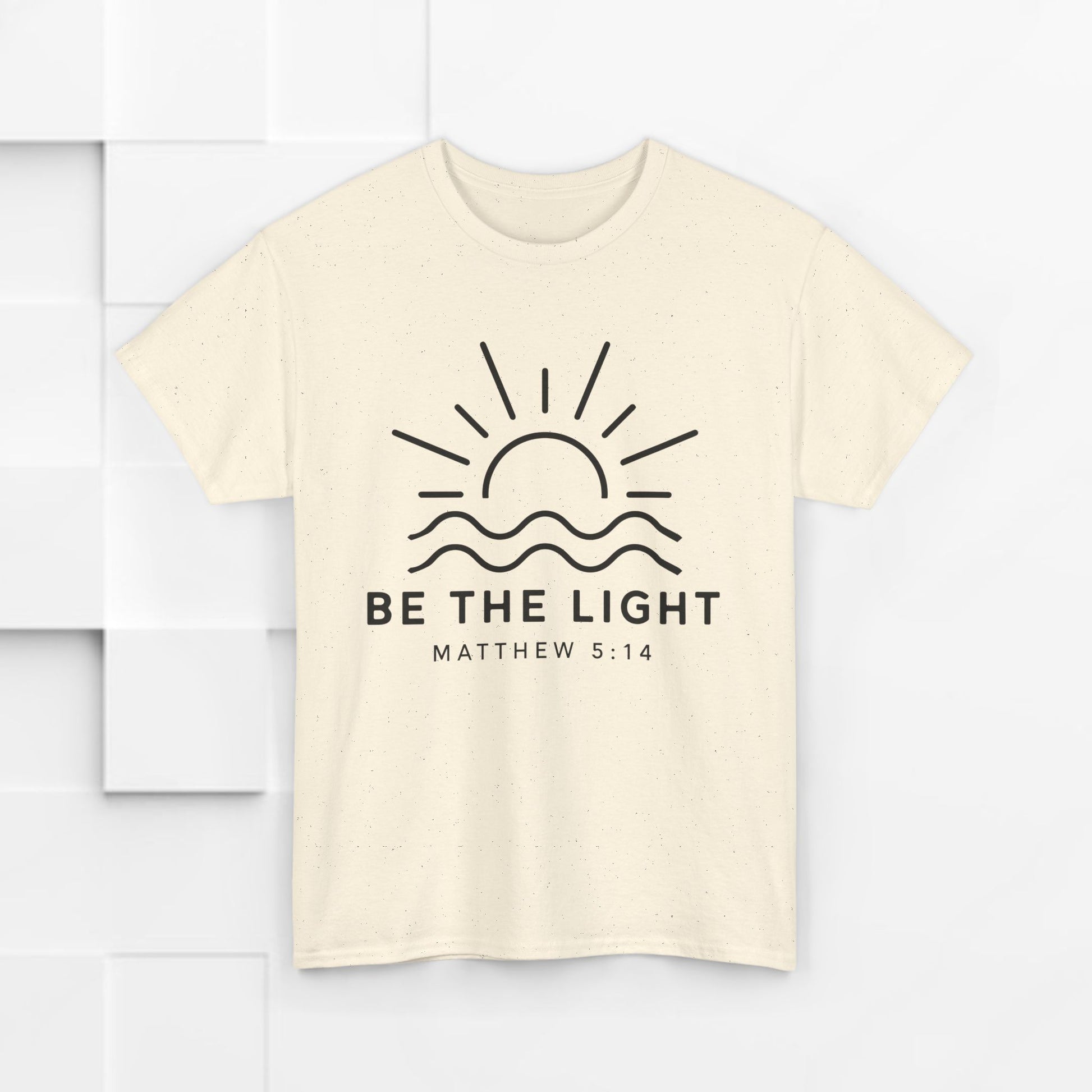 Inspirational Unisex Heavy Cotton Tee - 'Be The Light' Matthew 5:14 - GULLYDESIGN