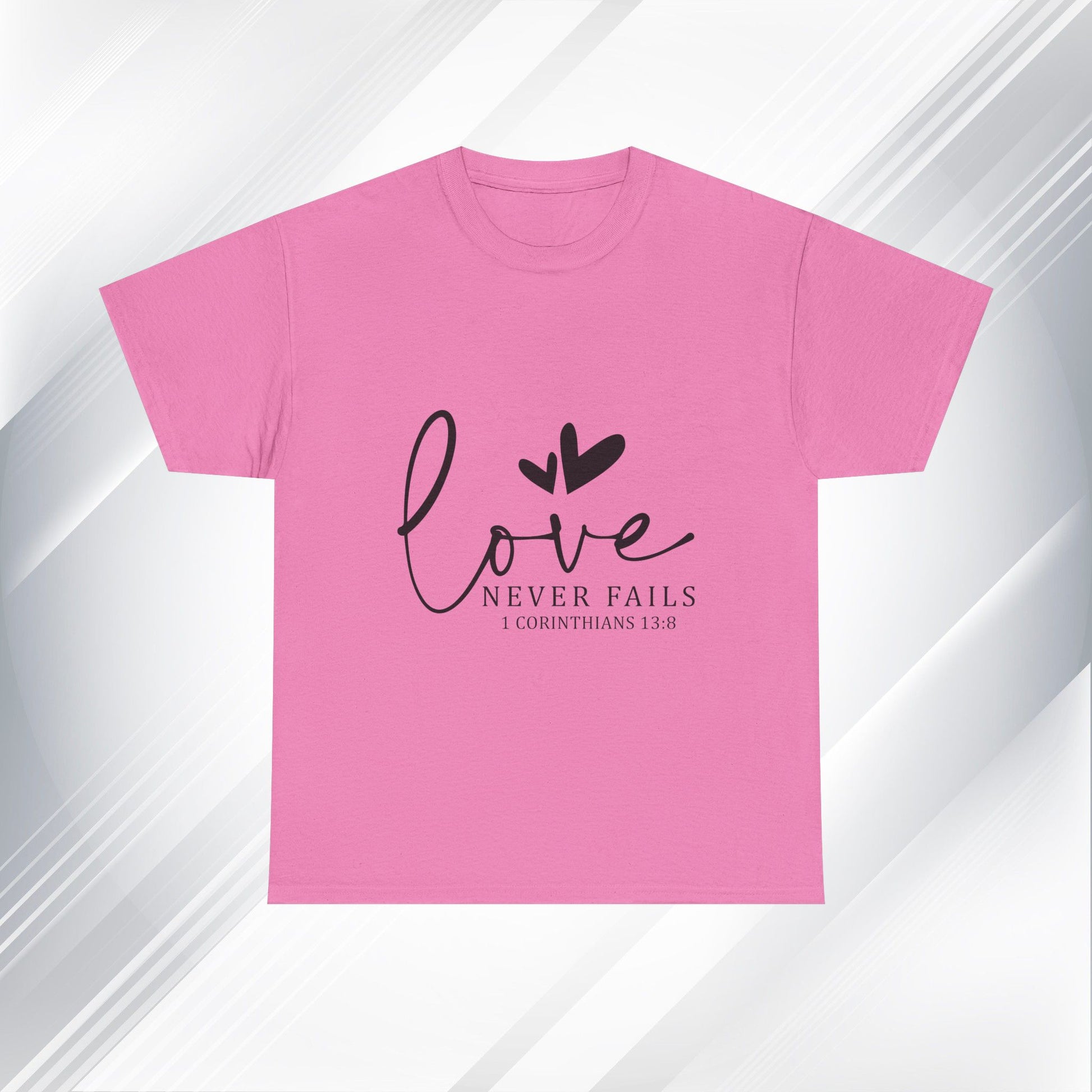 Love Never Fails Unisex Heavy Cotton Tee - Inspirational Christian T-Shirt - GULLYDESIGN